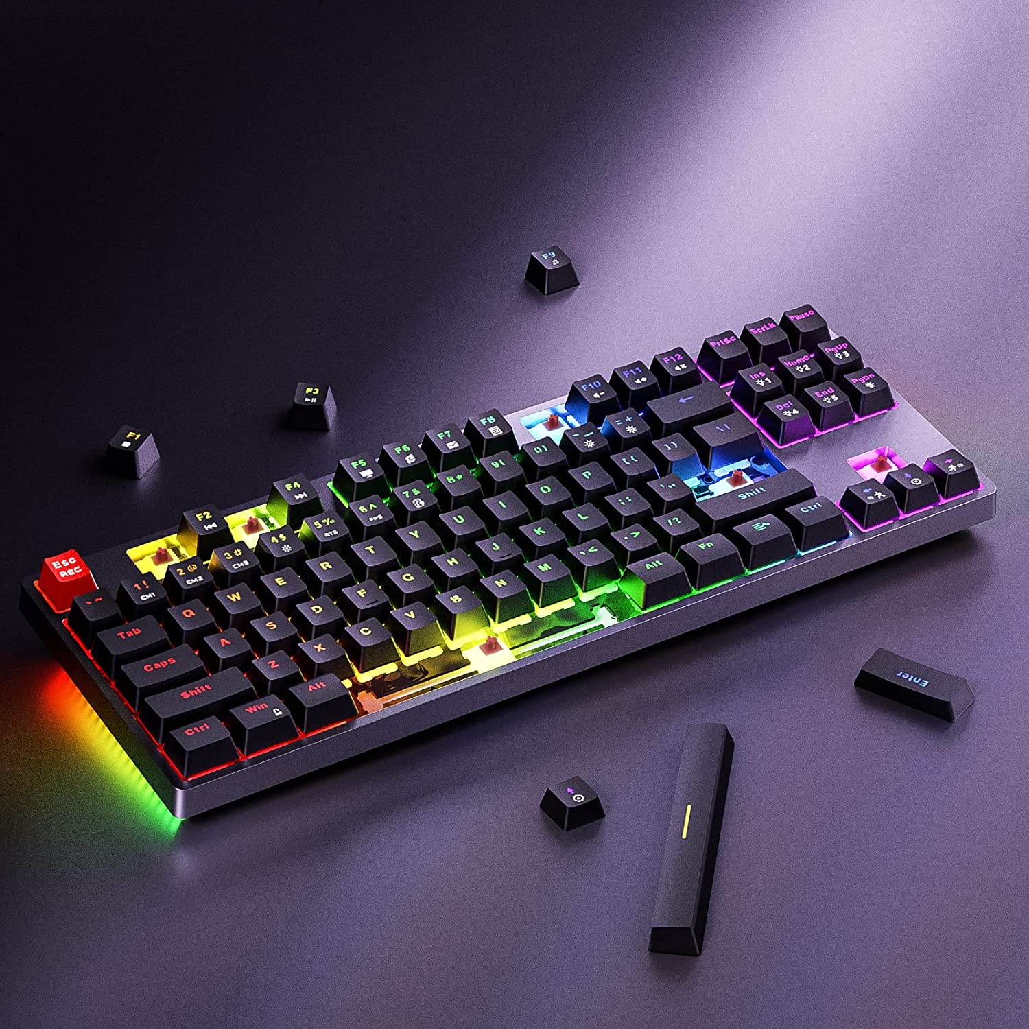 HAVIT KB489L TKL Mechanical Keyboard with 87 Keys LED Rainbow Backlit - Image 4