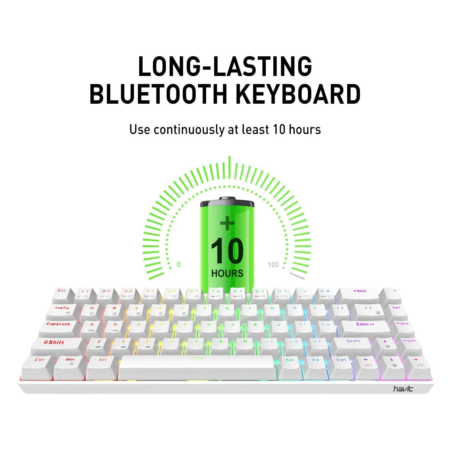 HAVIT KB498L Wireless Mechanical Keyboard & Programmable RGB Mouse Combo - 60% Keyboard with Bluetooth / Wired Modes - Image 17