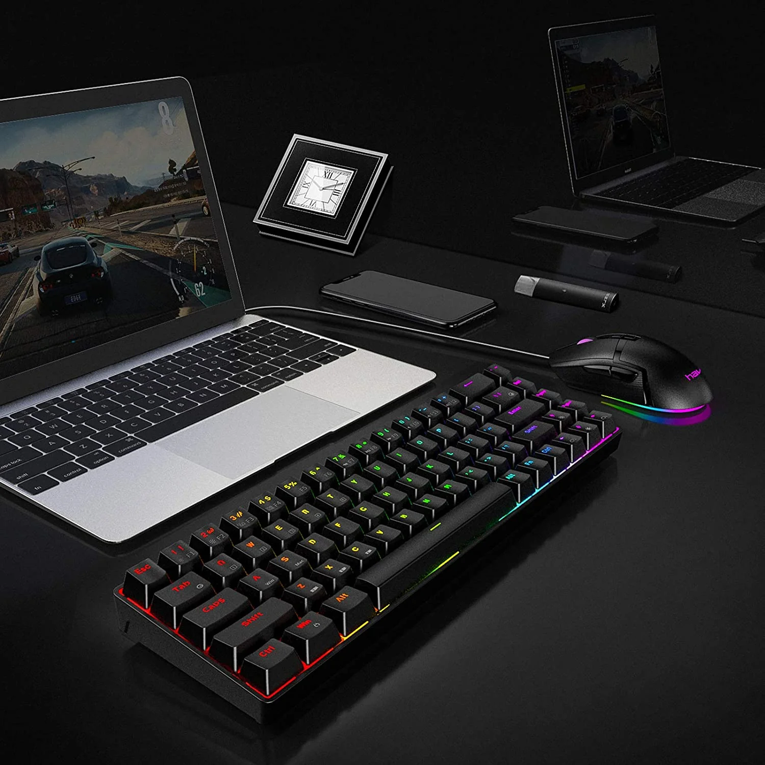 HAVIT KB498L Wireless Mechanical Keyboard & Programmable RGB Mouse Combo - 60% Keyboard with Bluetooth / Wired Modes - Image 5