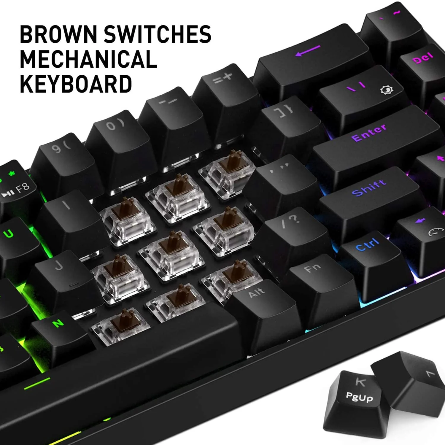 HAVIT KB498L Wireless Mechanical Keyboard & Programmable RGB Mouse Combo - 60% Keyboard with Bluetooth / Wired Modes - Image 8