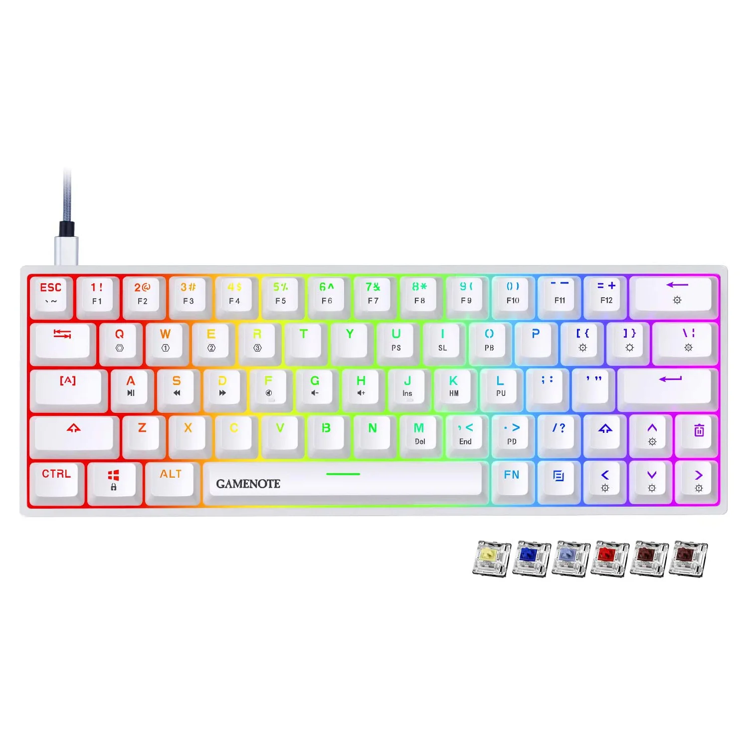 HAVIT KB500L 60% Mechanical Keyboard with Hot Swappable Brown Switch, RGB Compact, Waterproof & Programmable - Image 10