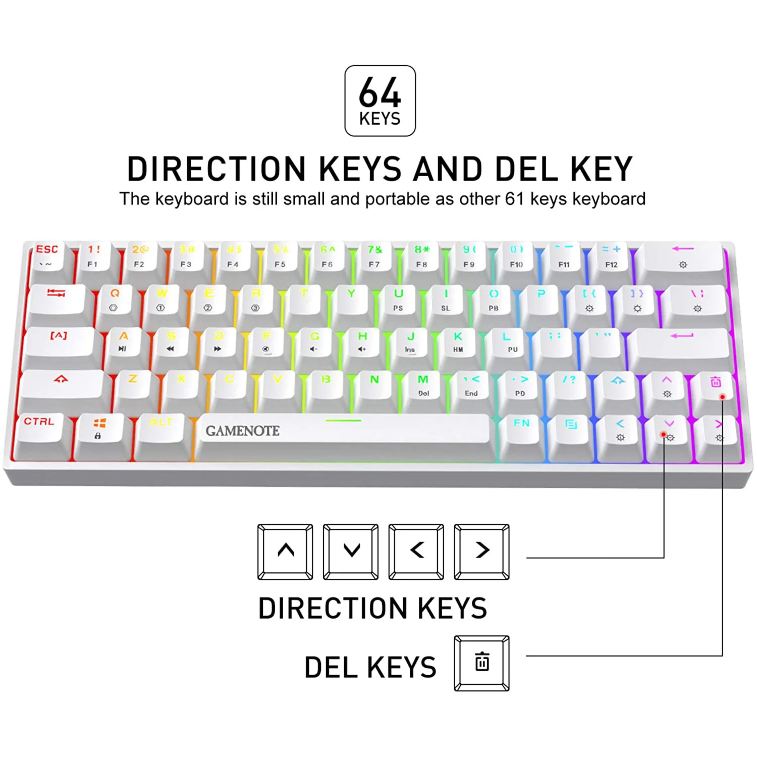 HAVIT KB500L 60% Mechanical Keyboard with Hot Swappable Brown Switch, RGB Compact, Waterproof & Programmable - Image 12