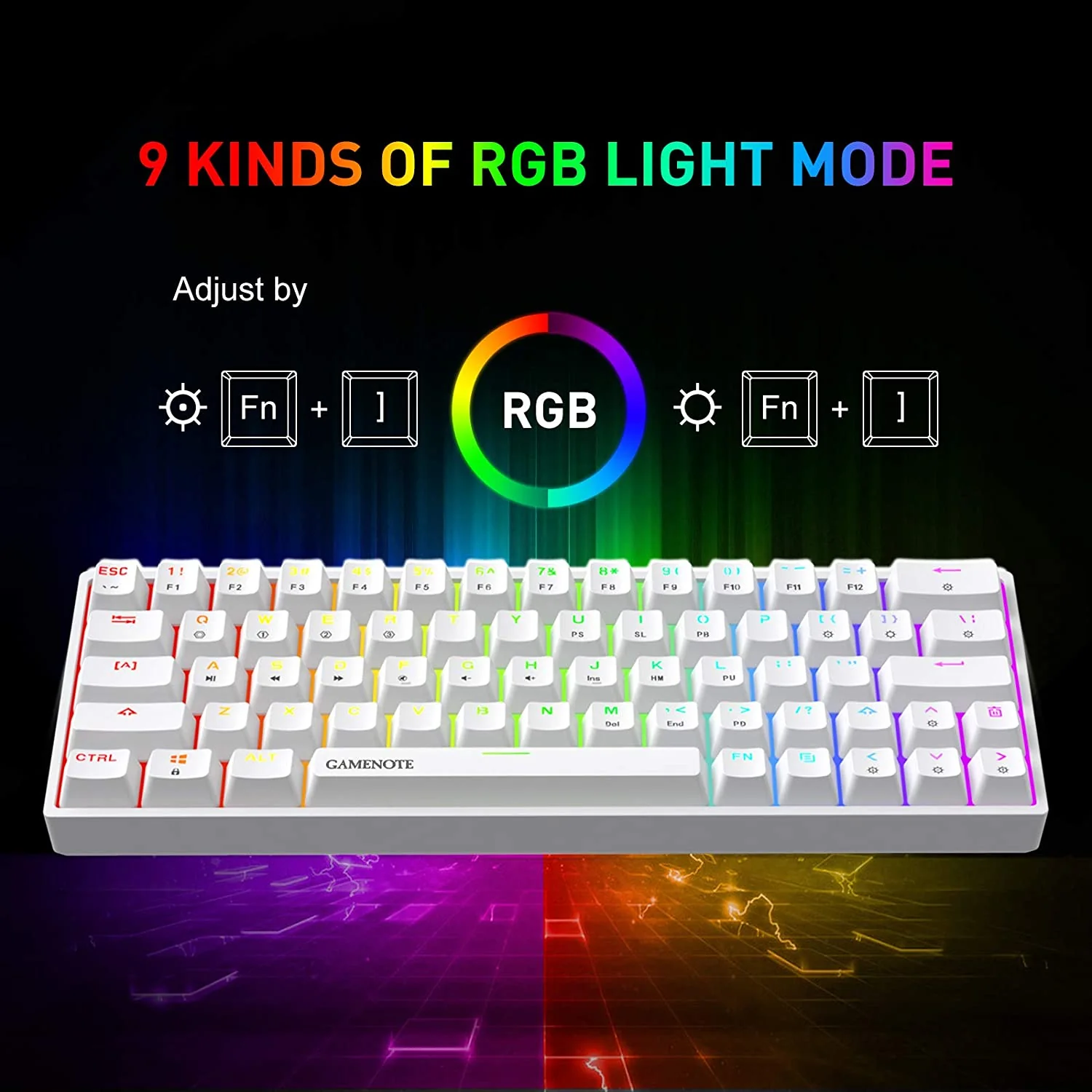 HAVIT KB500L 60% Mechanical Keyboard with Hot Swappable Brown Switch, RGB Compact, Waterproof & Programmable - Image 16