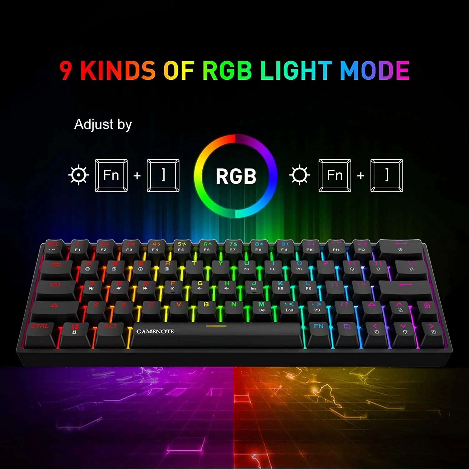 HAVIT KB500L 60% Mechanical Keyboard with Hot Swappable Brown Switch, RGB Compact, Waterproof & Programmable - Image 8