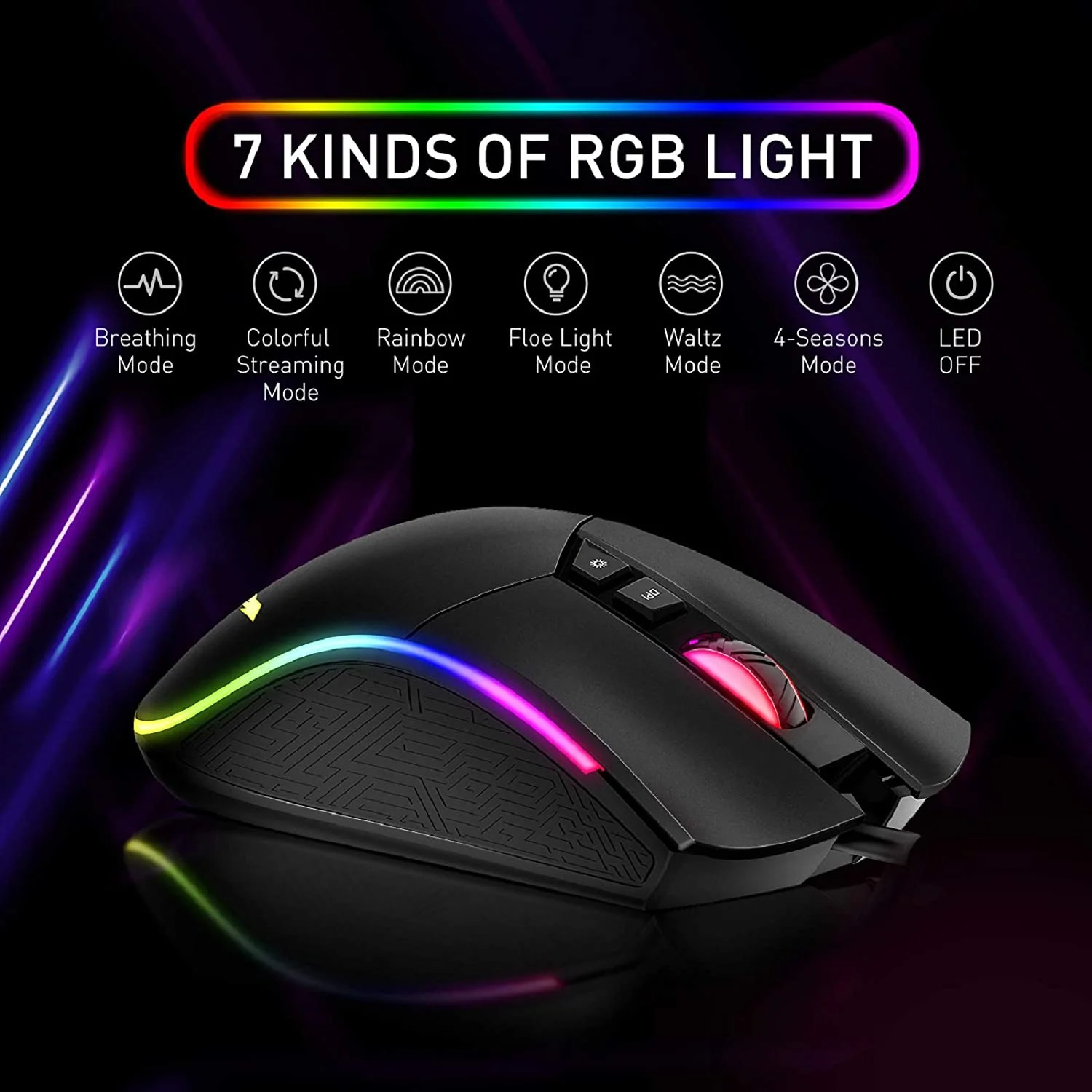 HAVIT KB511L RGB Mechanical Keyboard Mouse & Mouse Pad Combo 104 Keys with Detachable Wrist Rest - Image 5