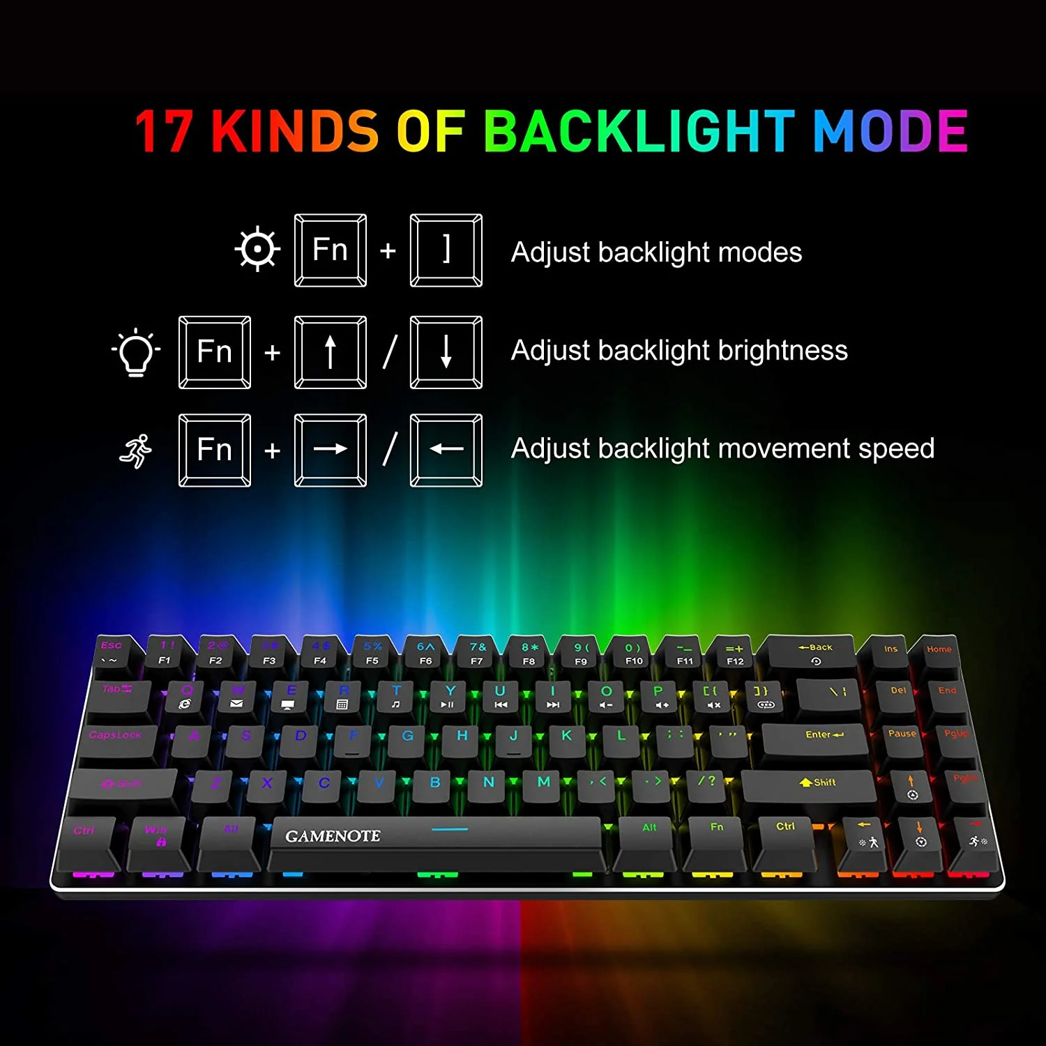 HAVIT KB512L 60% Gaming Mechanical Keyboard with 71-Key, LED Backlit, Detachable USB Type-C Cable - Image 3