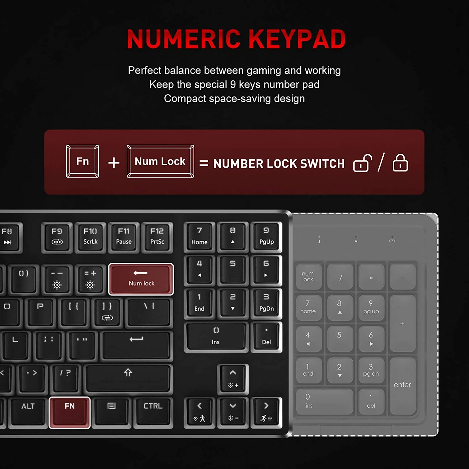 HAVIT KB851L Gaming Mechanical Keyboard with 89 Keys PBT Pudding Keycaps & RGB Backlights - Image 4