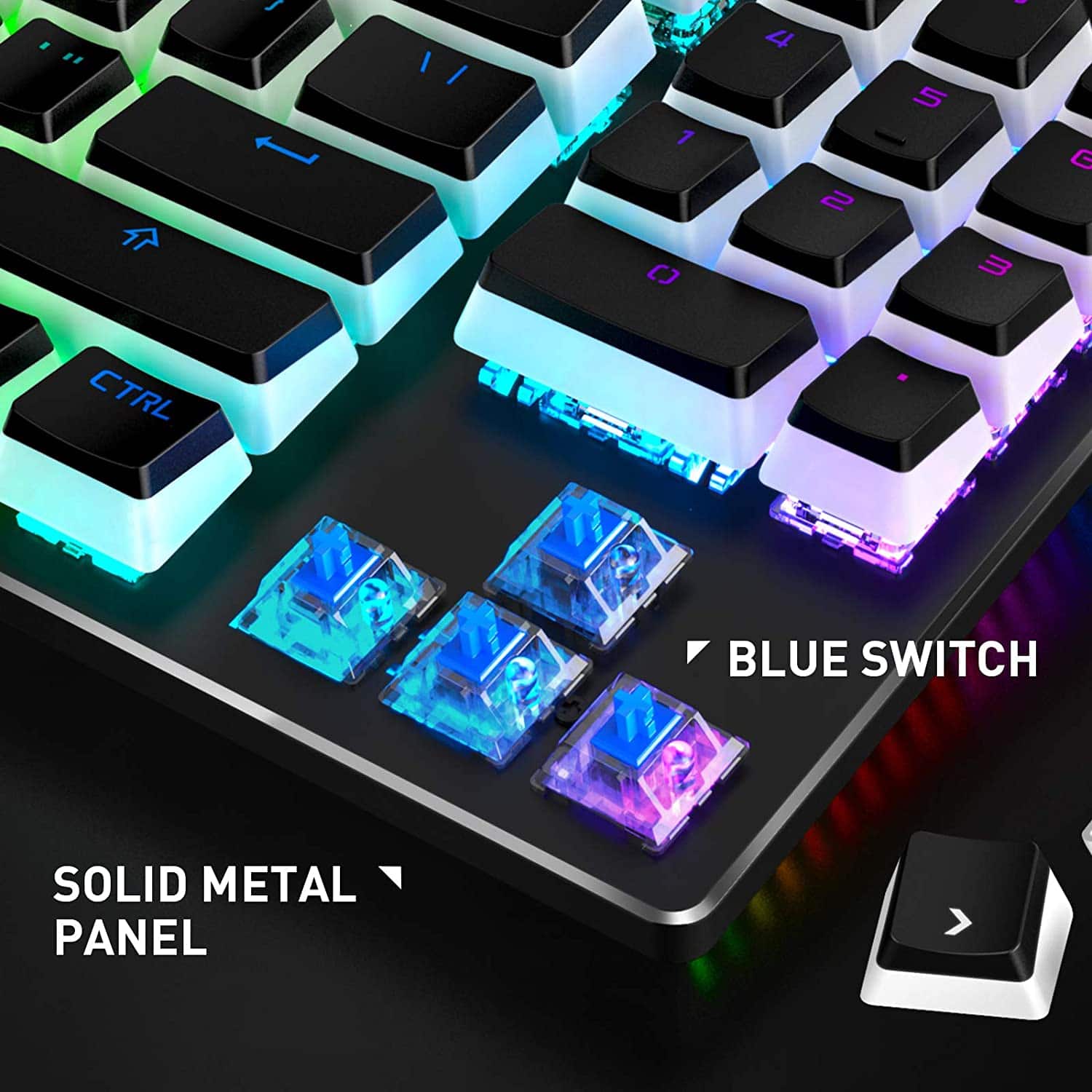 HAVIT KB851L Gaming Mechanical Keyboard with 89 Keys PBT Pudding Keycaps & RGB Backlights - Image 5