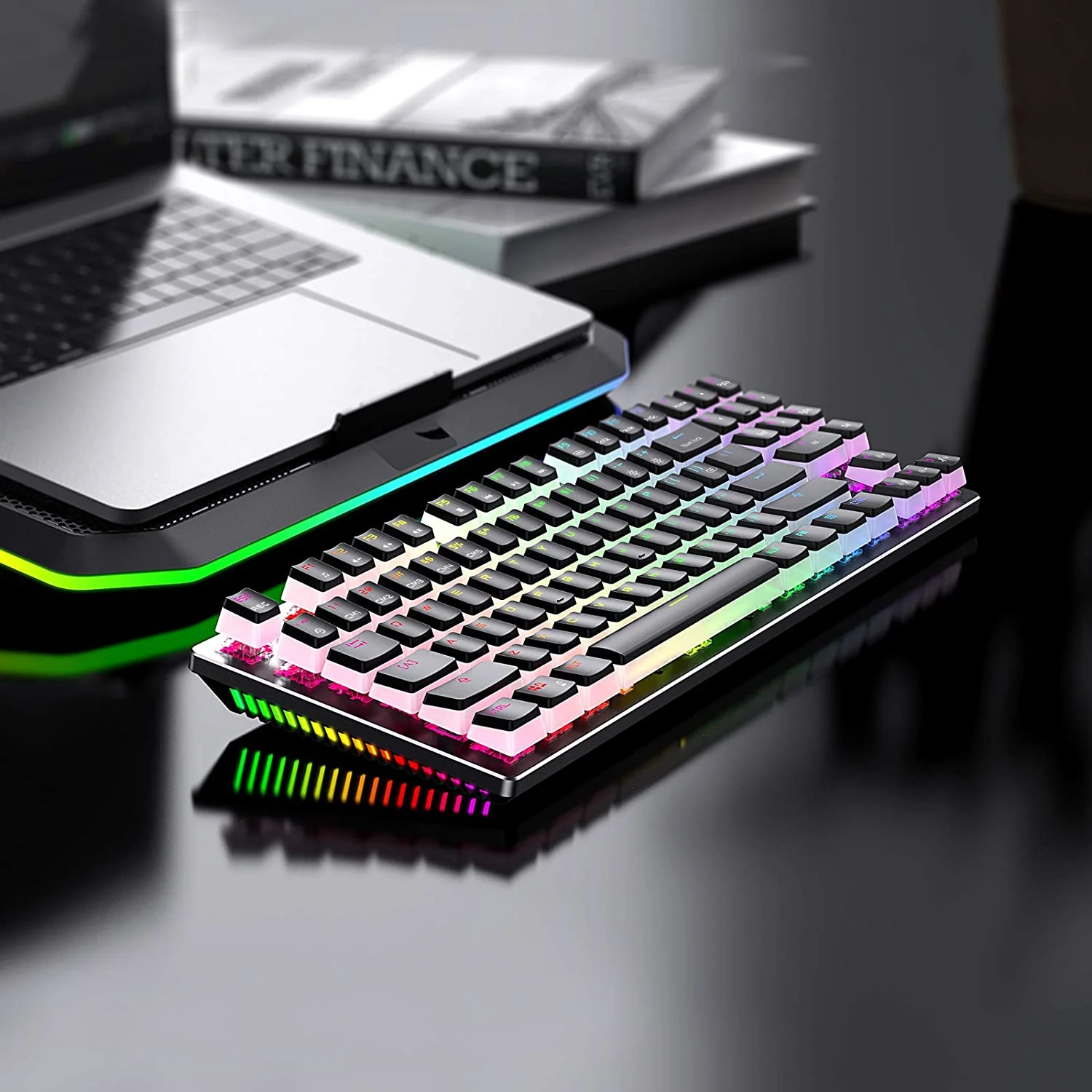 HAVIT KB851L Gaming Mechanical Keyboard with 89 Keys PBT Pudding Keycaps & RGB Backlights - Image 7