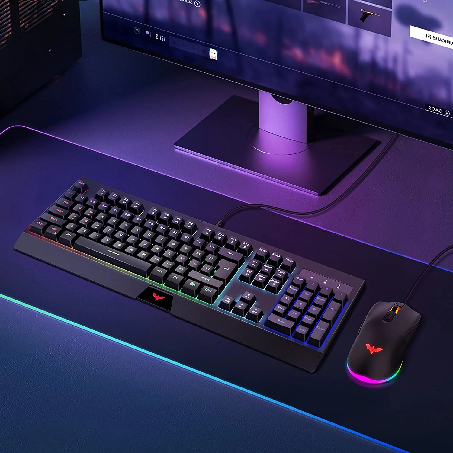 HAVIT KB854L RGB Gaming Keyboard & 6400 DPI Programmable Mouse Combo, 104-Key 7 Color Backlit - Image 6