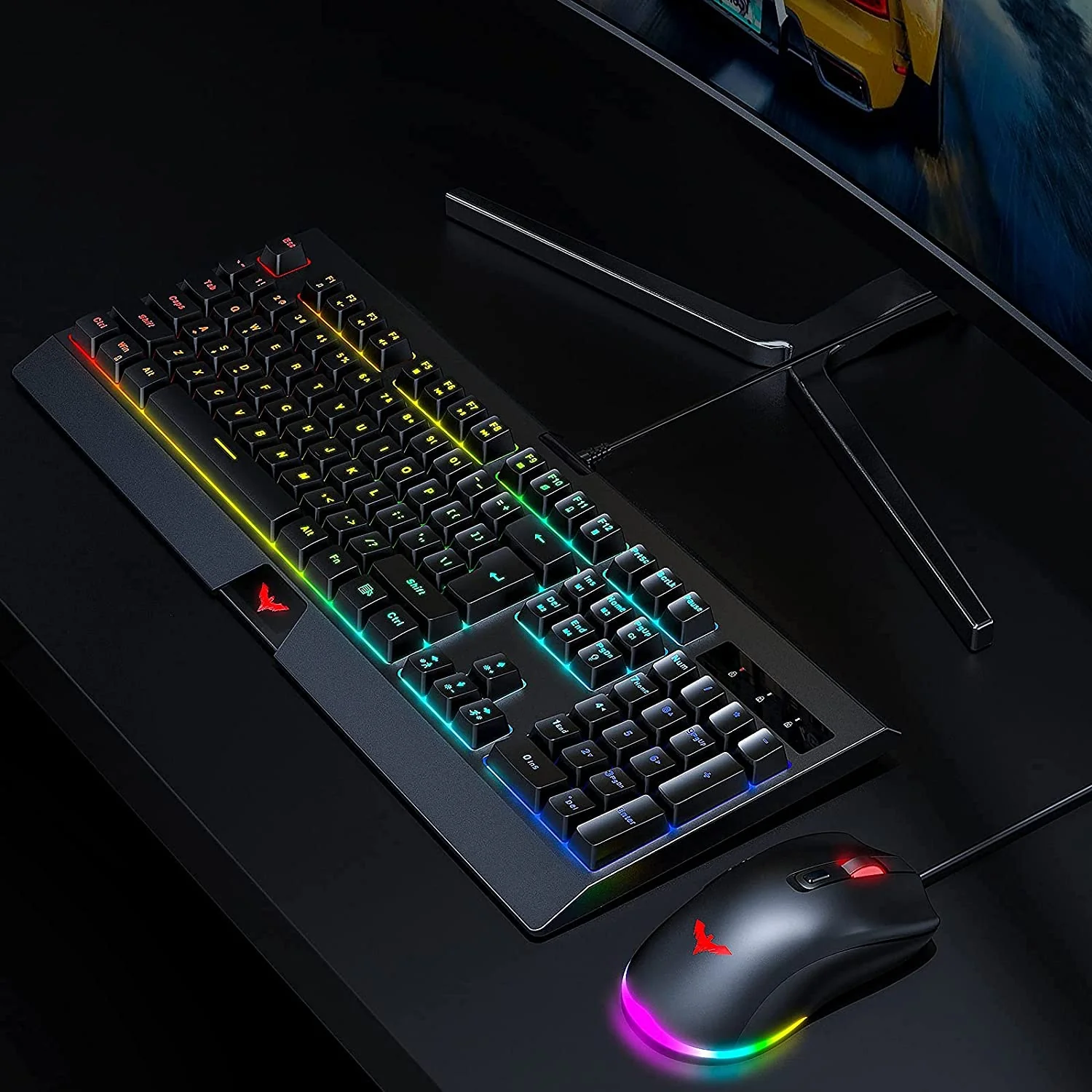 HAVIT KB854L RGB Gaming Keyboard & 6400 DPI Programmable Mouse Combo, 104-Key 7 Color Backlit - Image 7