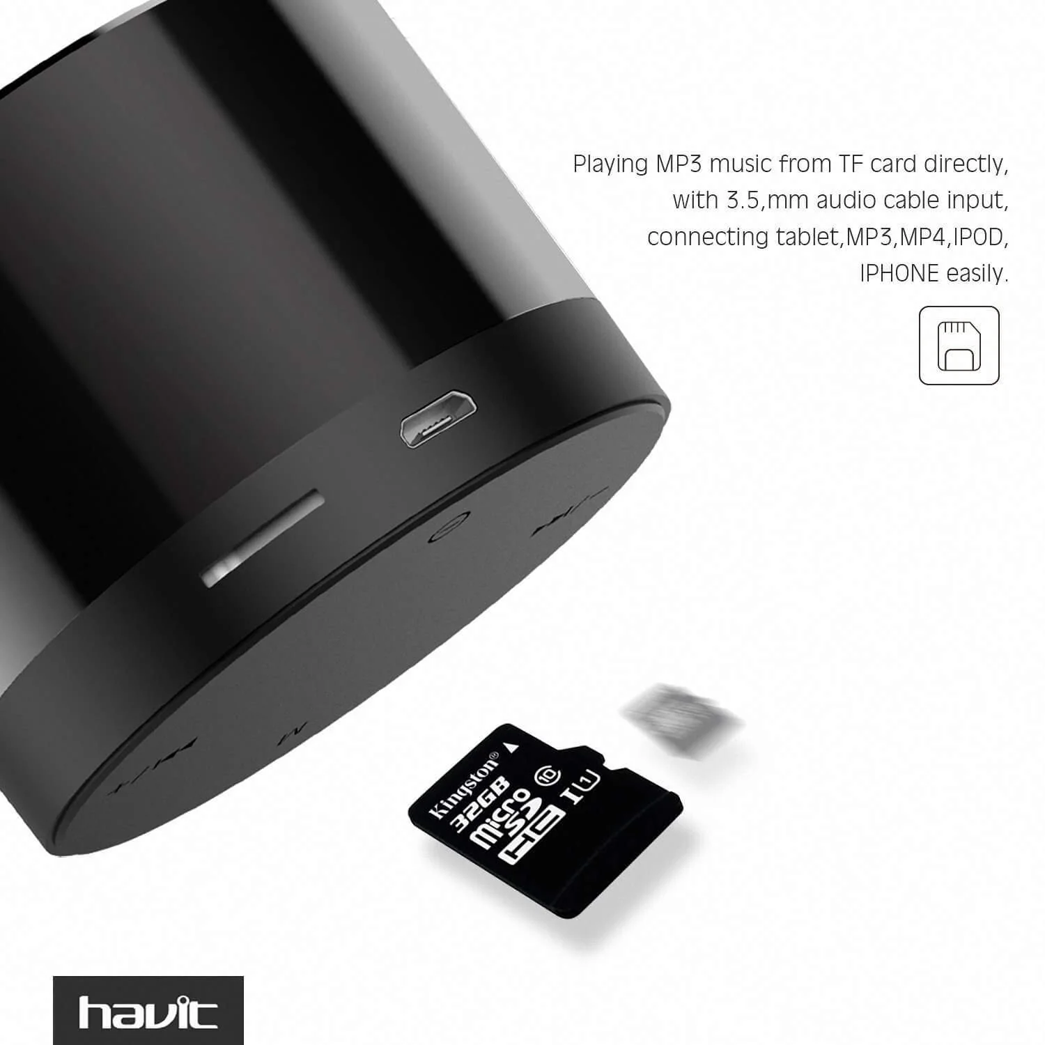 HAVIT M10 Mini Bluetooth Speaker with Cicada Membrane Technology - Image 11