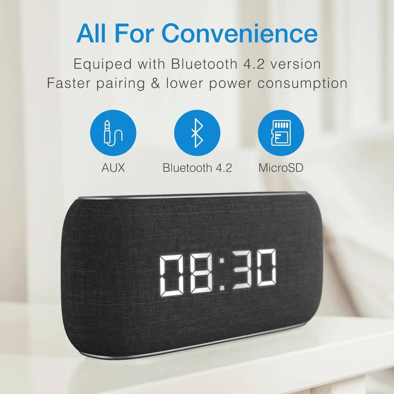 HAVIT M29 Bluetooth Speaker with Radio and Clock - Image 4