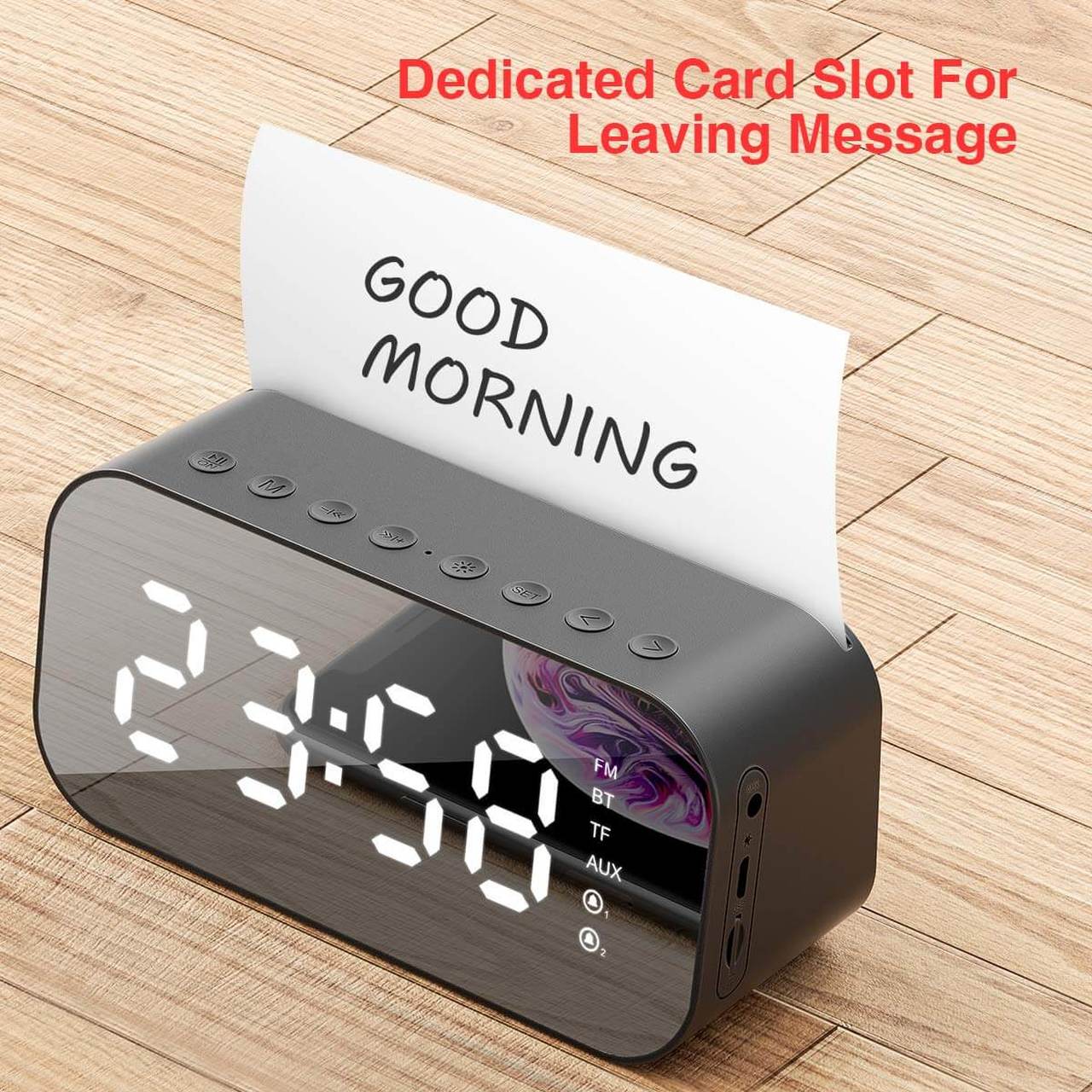 HAVIT M3 Bluetooth Speaker Alarm Clock Radio - Image 3