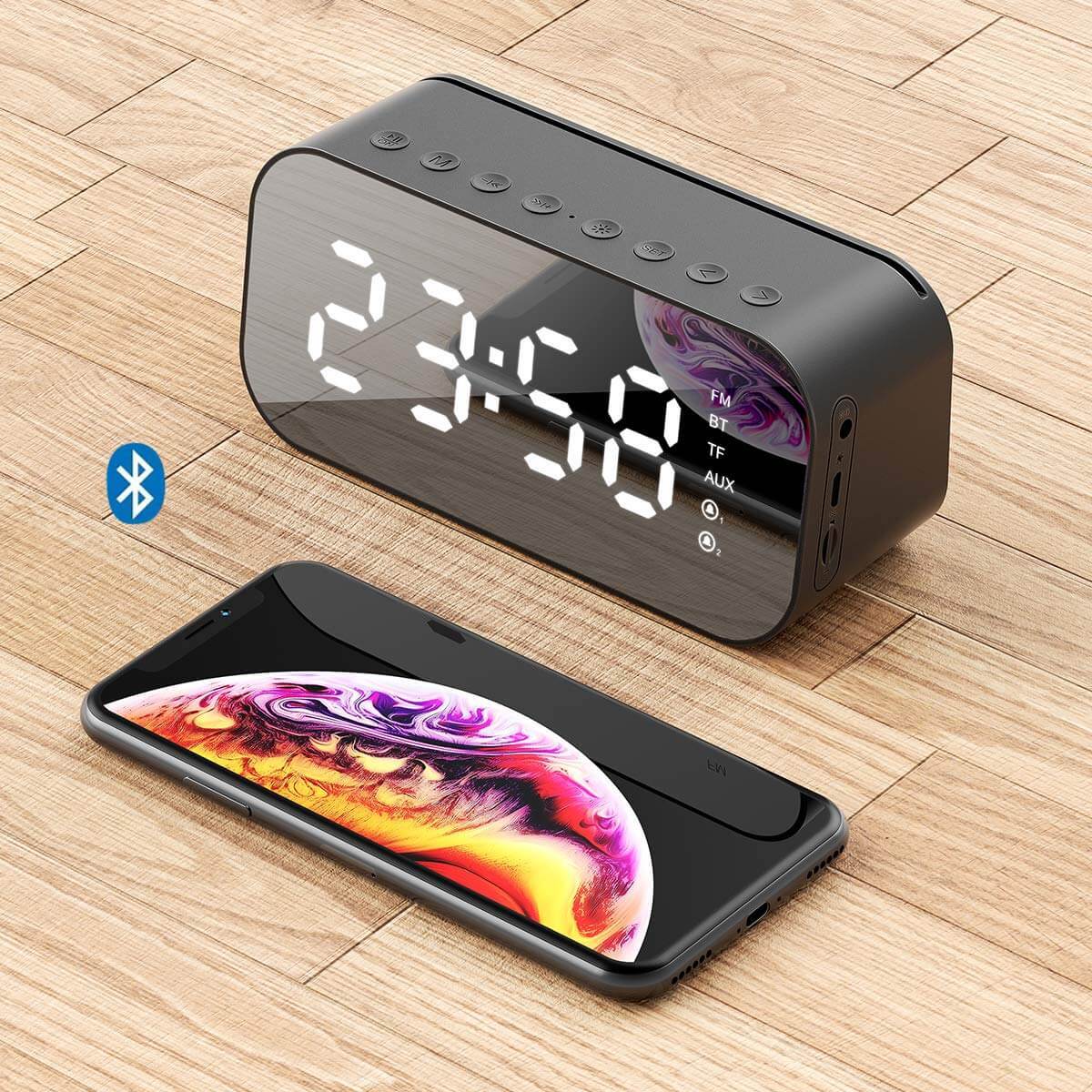 HAVIT M3 Bluetooth Speaker Alarm Clock Radio - Image 6
