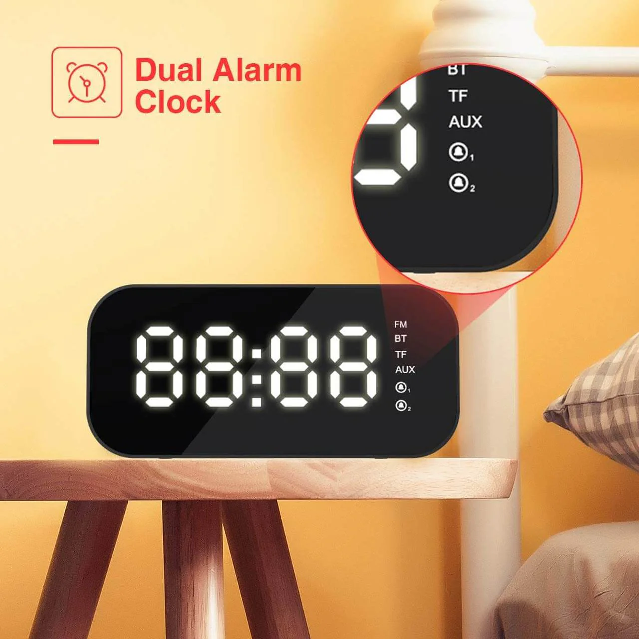 HAVIT M3 Bluetooth Speaker Alarm Clock Radio - Image 7