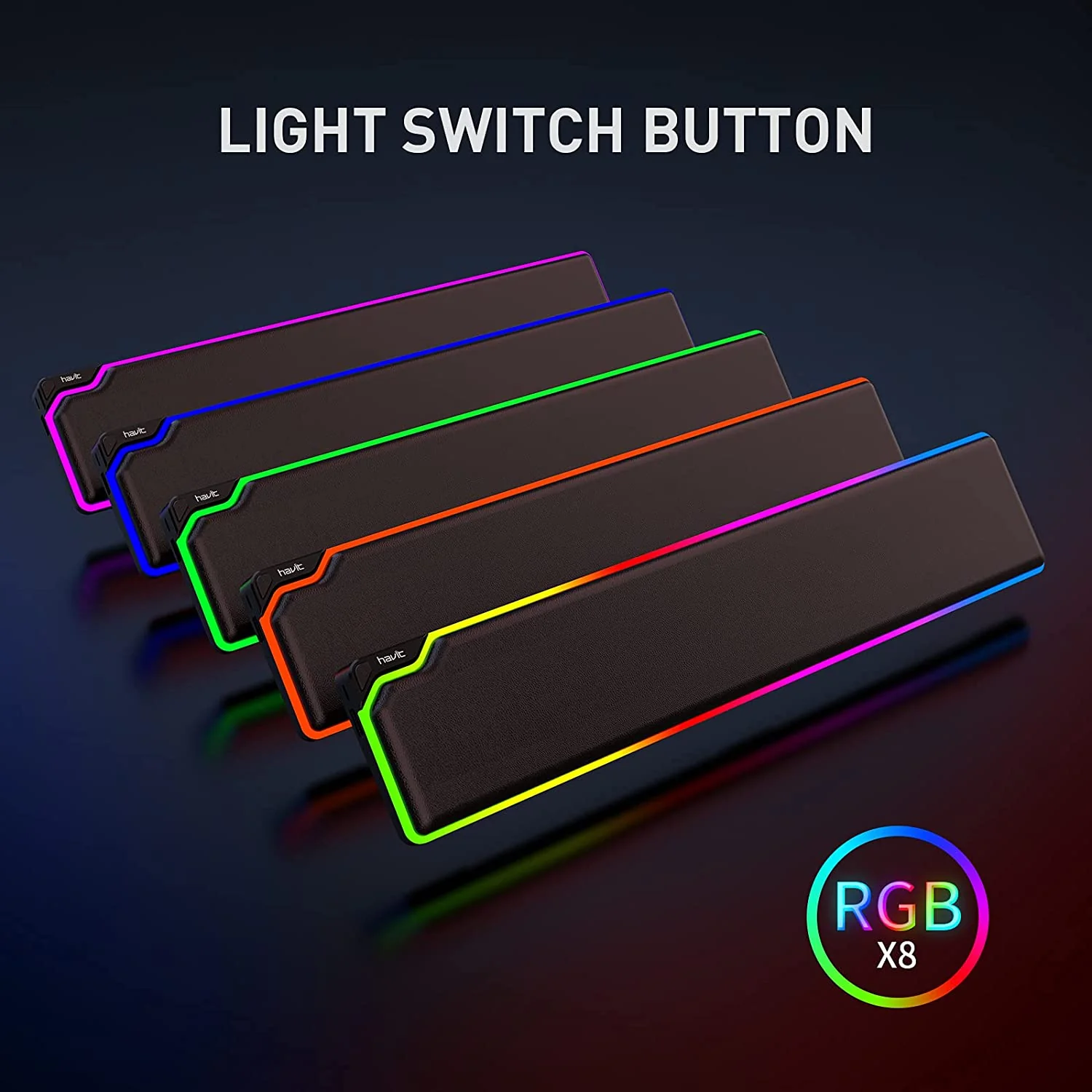 HAVIT MP906 RGB Keyboard Wrist Rest, Memory Foam Material, for Computer Laptop Office, PC Gaming - Image 2