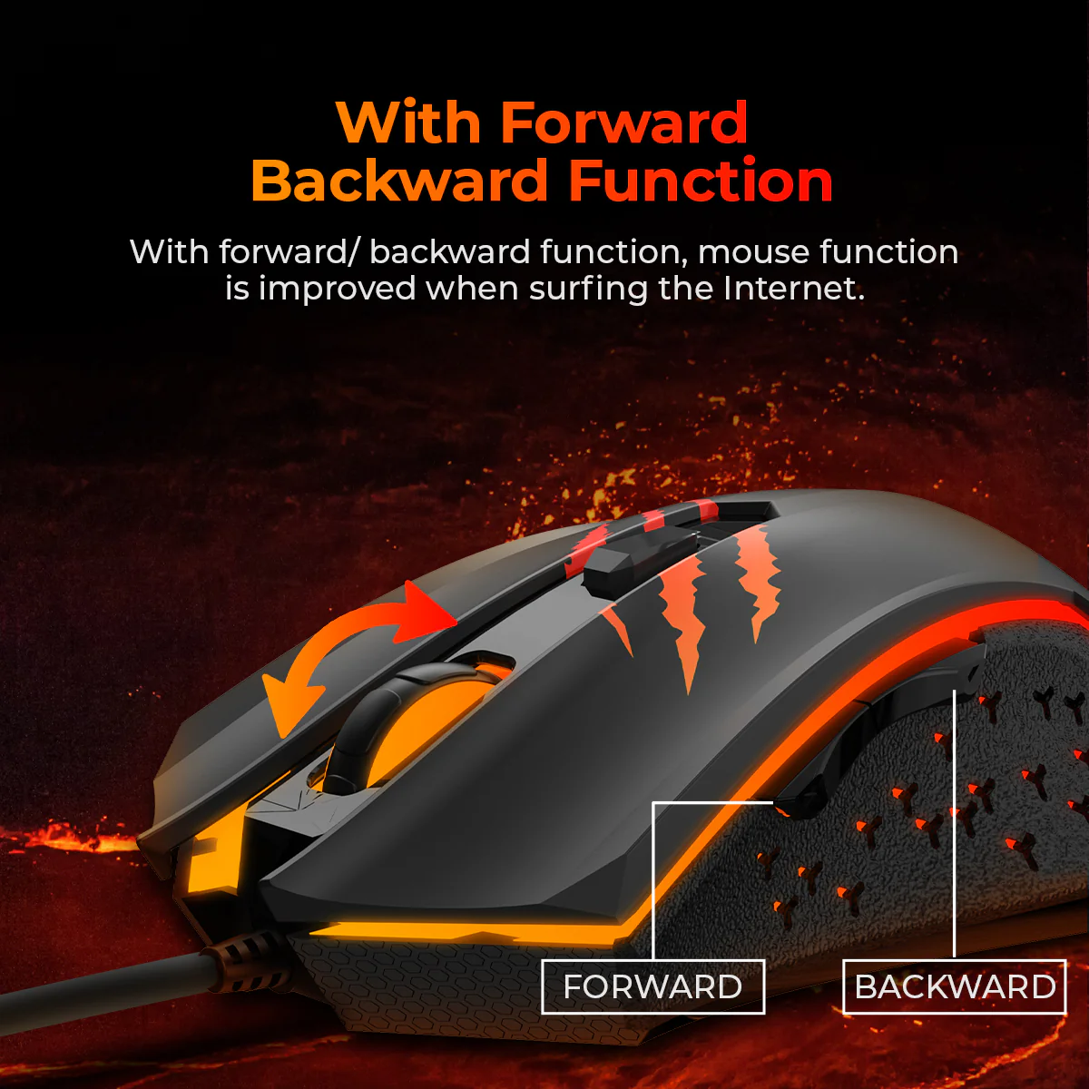 MS1027 RGB Lighting Wired Gaming Mouse with 4-Level Adjustable DPI - Image 3