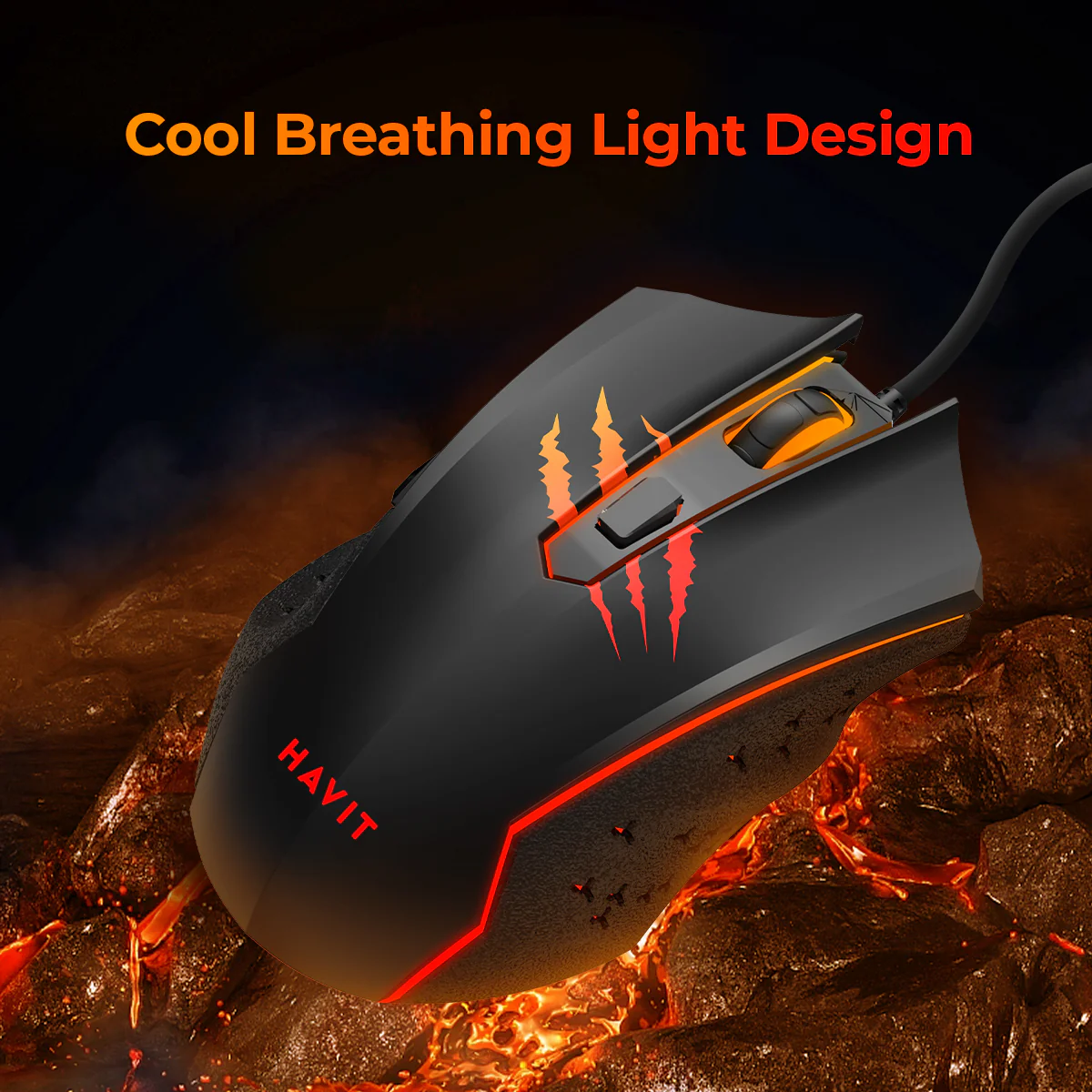 MS1027 RGB Lighting Wired Gaming Mouse with 4-Level Adjustable DPI - Image 4