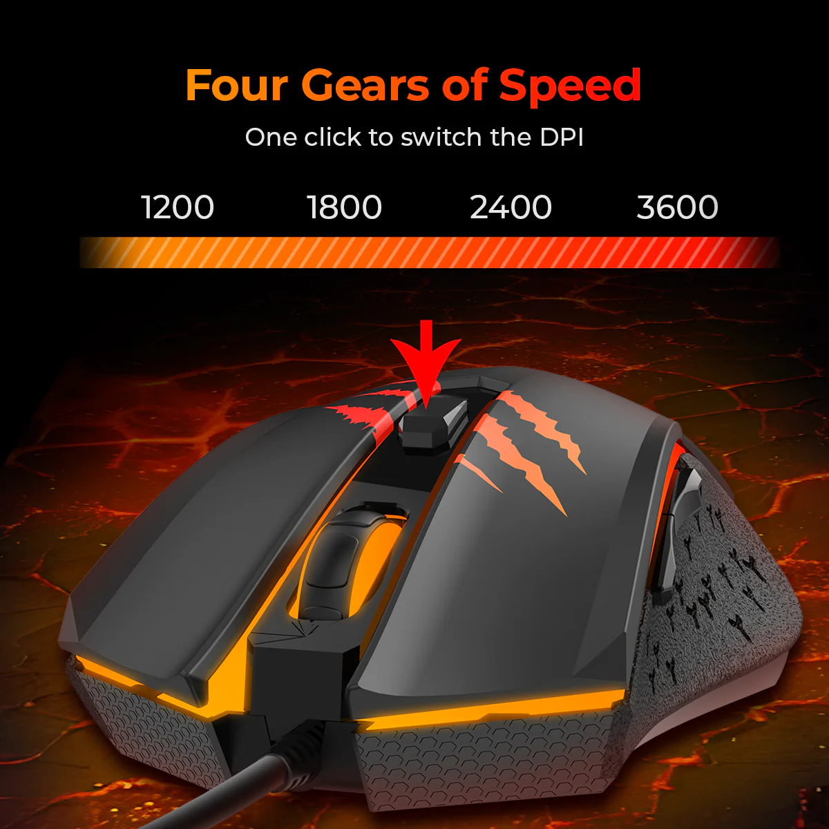 MS1027 RGB Lighting Wired Gaming Mouse with 4-Level Adjustable DPI - Image 6
