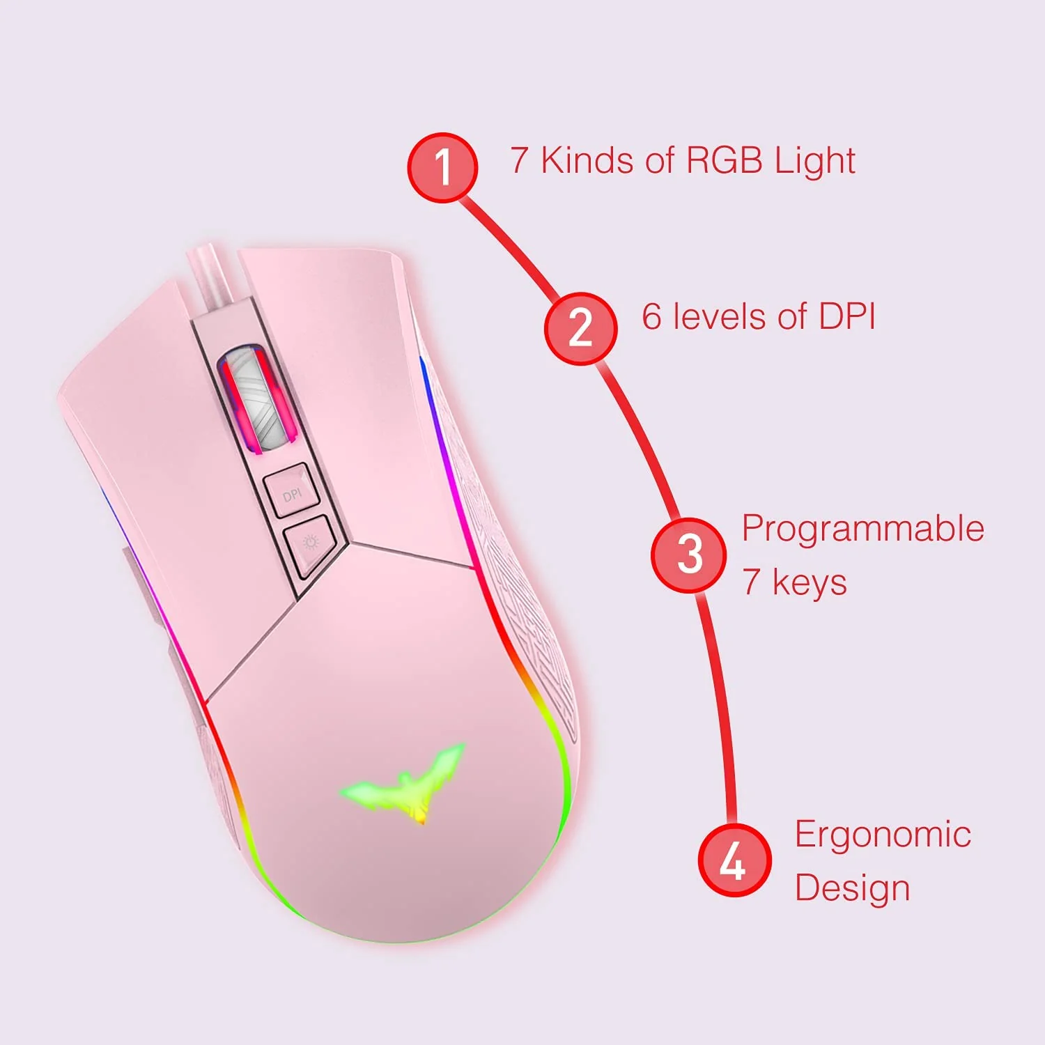 HAVIT MS733 RGB Programmable Gaming Mouse (2020 Version) - Image 12