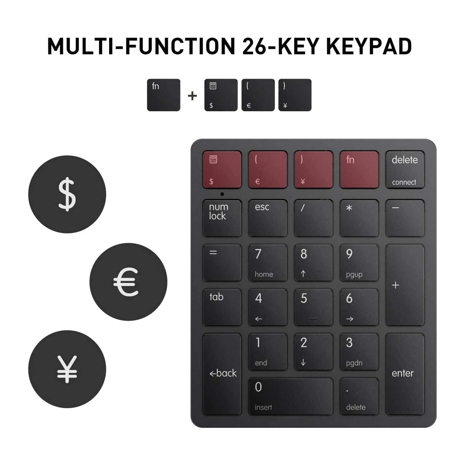 HAVIT smart26 26 Keys Bluetooth Number Pad for Mac OS & Window System【US ONLY】 - Image 6