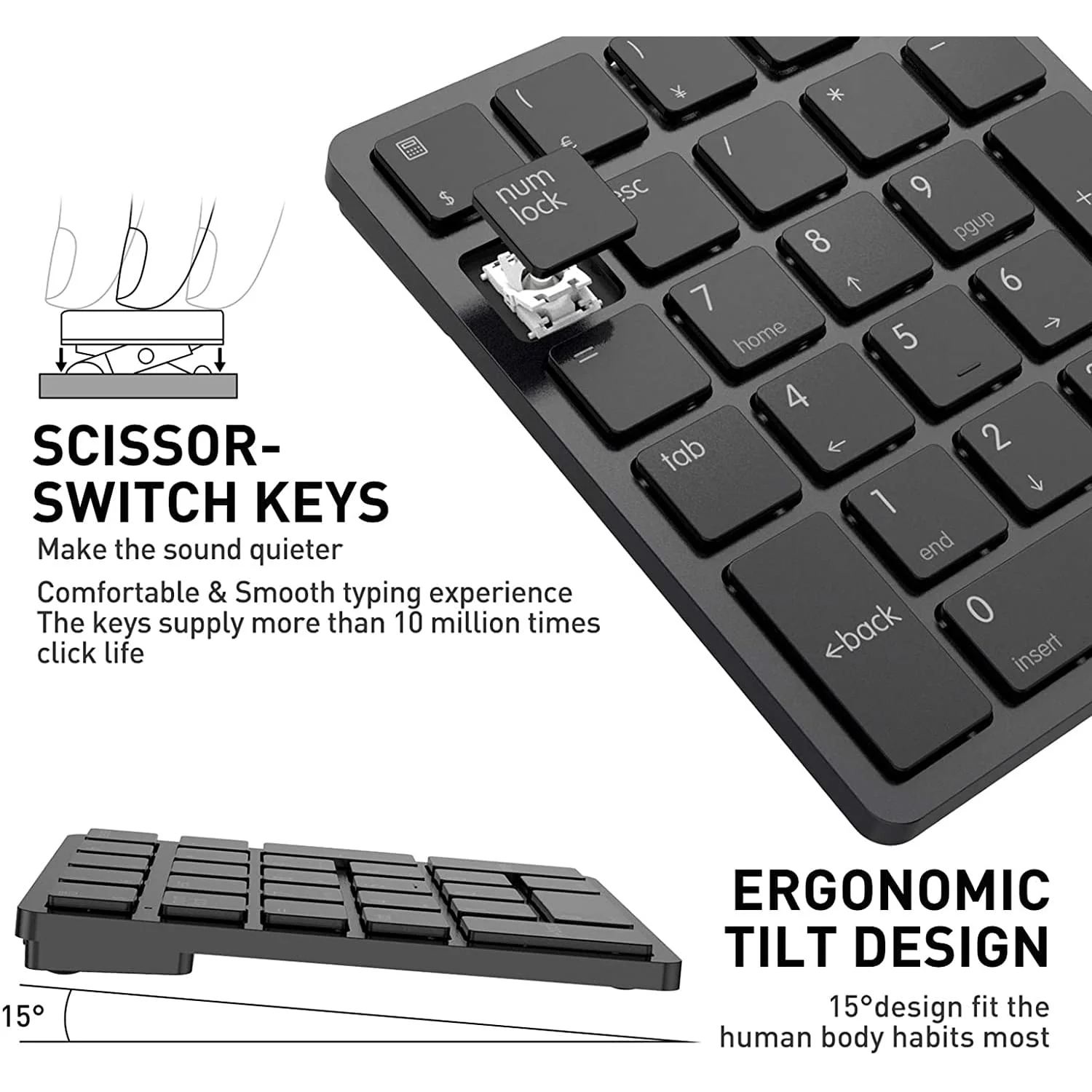 HAVIT smart26 26 Keys Bluetooth Number Pad for Mac OS & Window System【US ONLY】 - Image 8