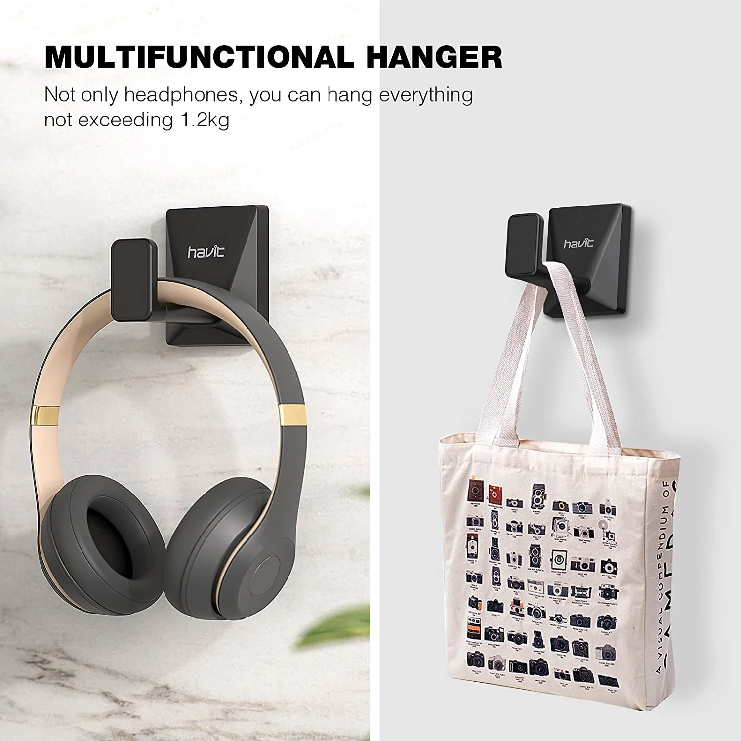 HAVIT TH620 Headphone Hanger Wall Mount, Universal Stand for PC Gaming Headphones - Image 6