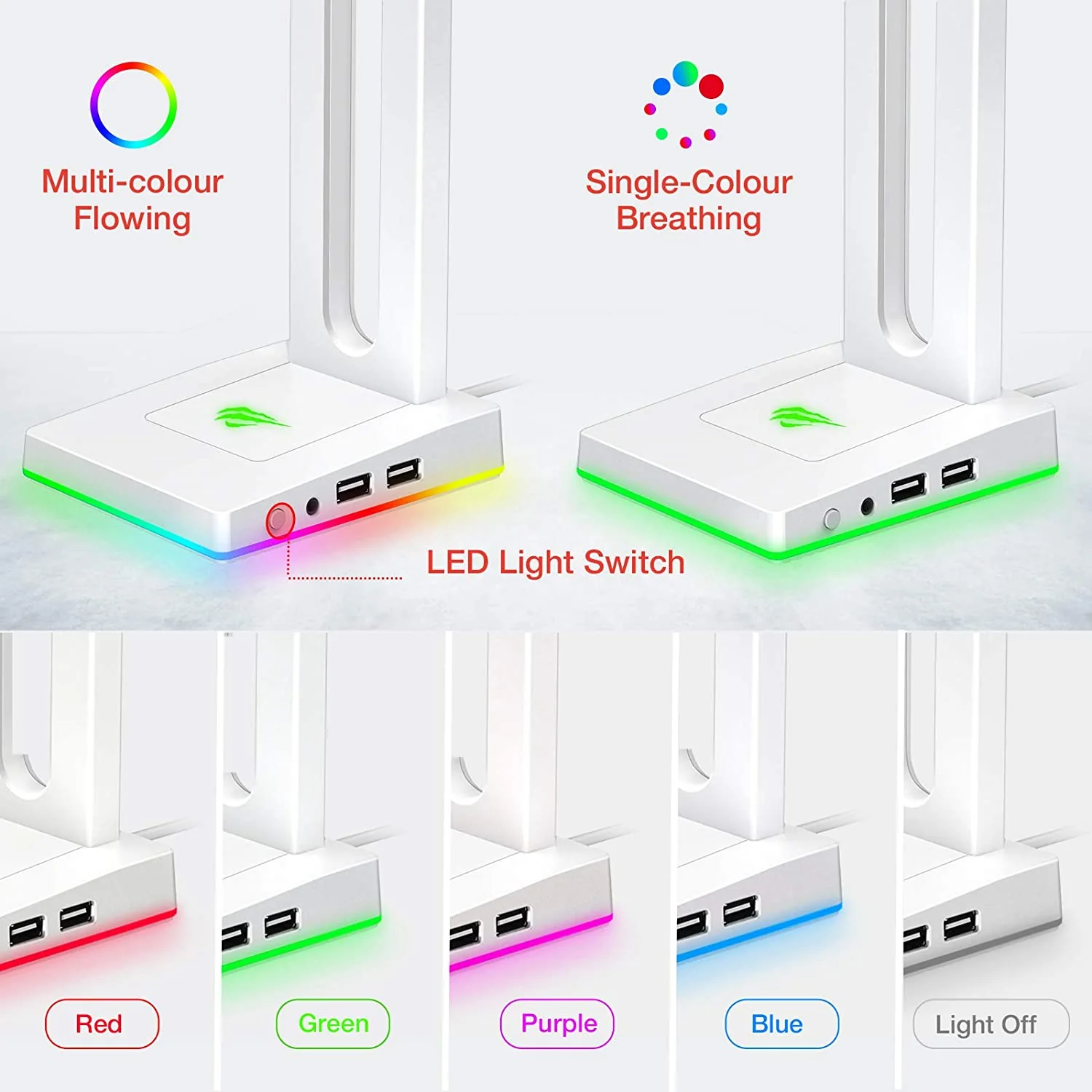 HAVIT TH630 RGB Headset Stand for Desktop Gamer Headphone Accessories - Image 13