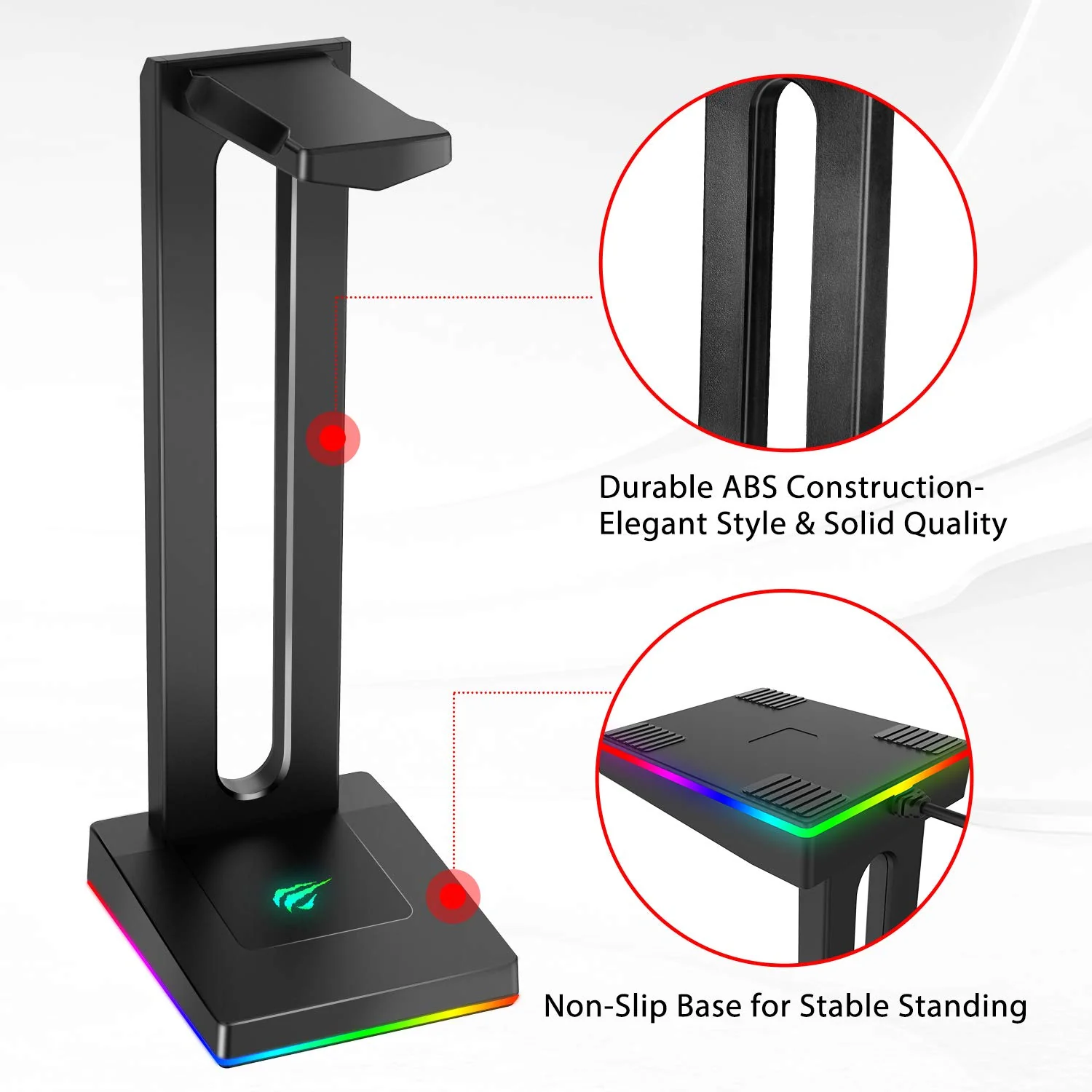 HAVIT TH630 RGB Headset Stand for Desktop Gamer Headphone Accessories - Image 5