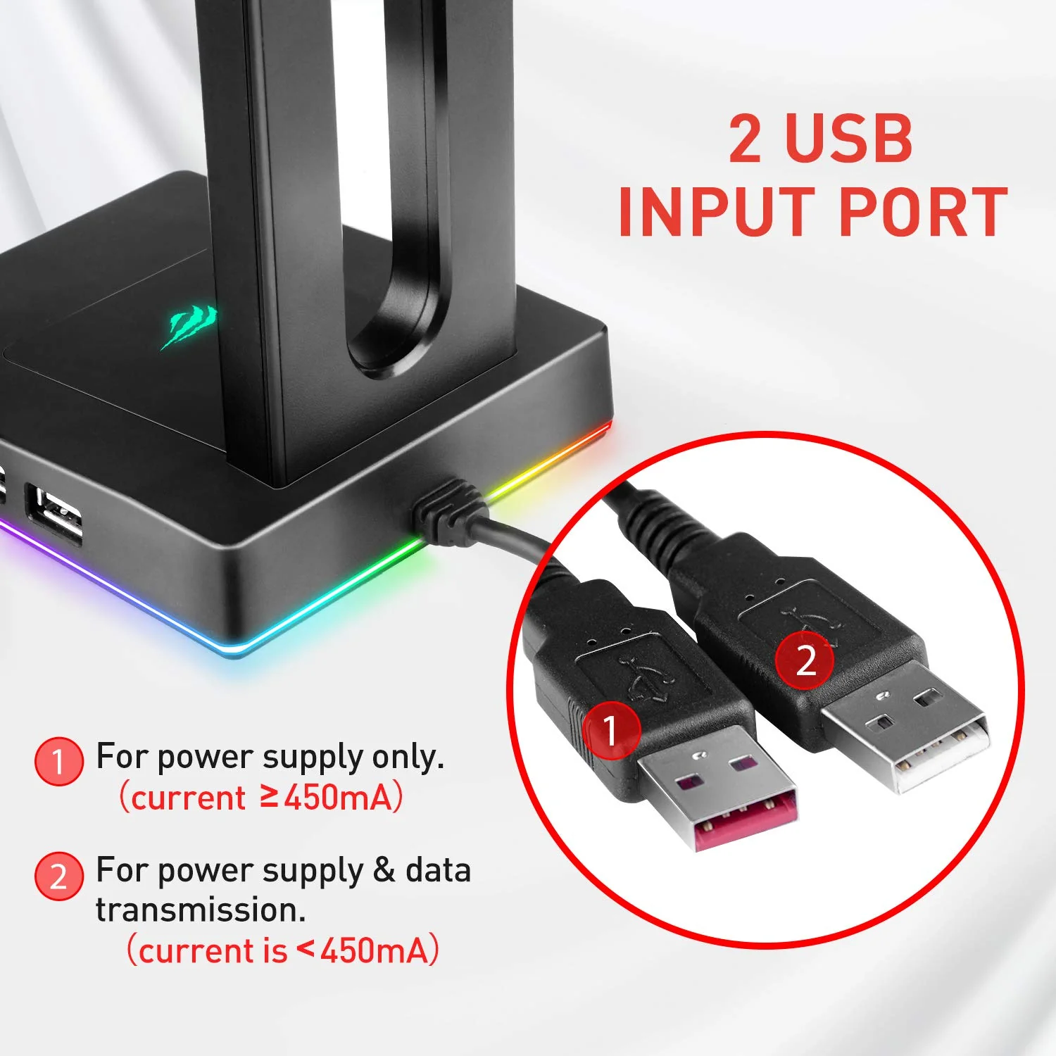HAVIT TH630 RGB Headset Stand for Desktop Gamer Headphone Accessories - Image 9