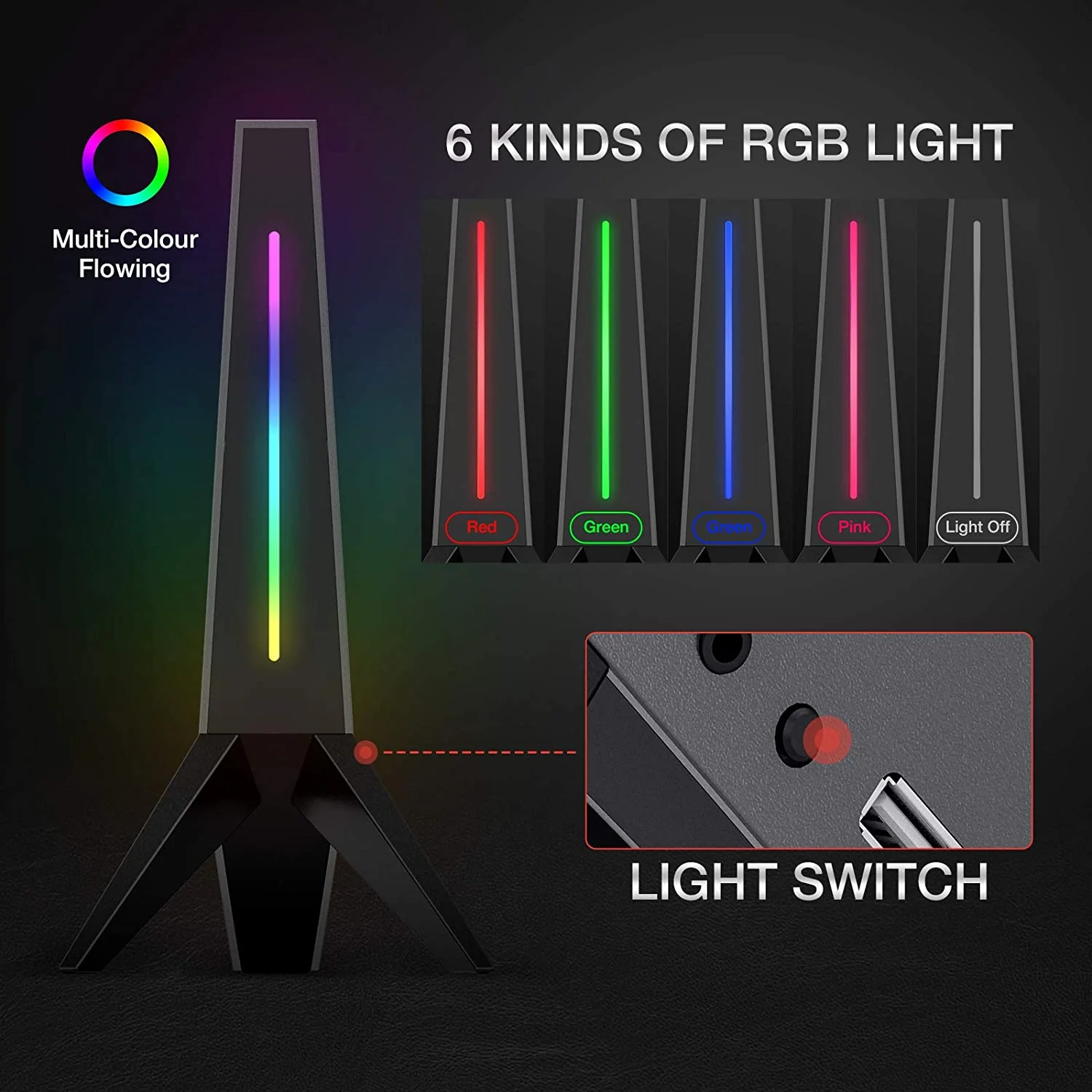 HAVIT TH644U RGB Gaming Headset Stand with 3.5mm AUX & Dual USB Ports - Image 3