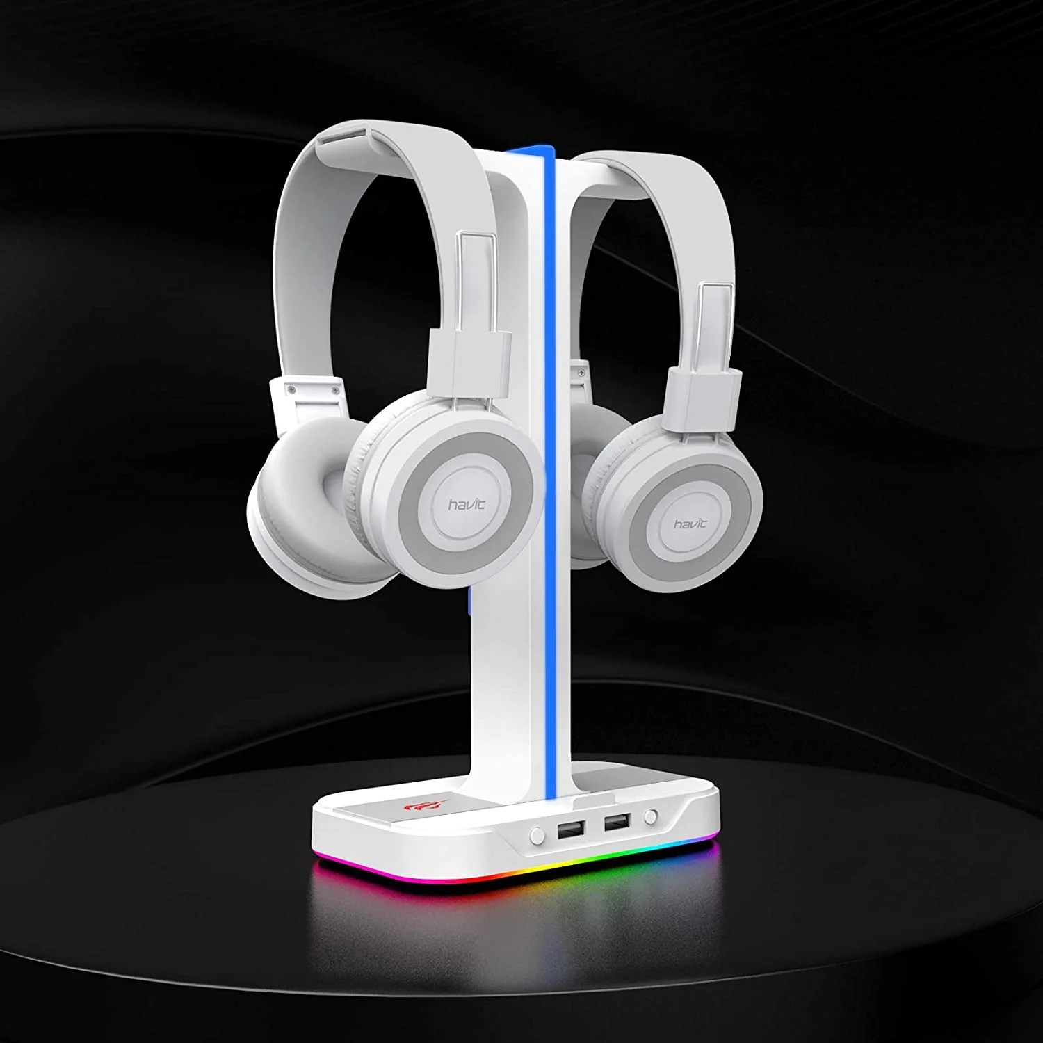 HAVIT TH650 RGB Headset Stand with Dual Hanger & 2 USB Ports - Image 18