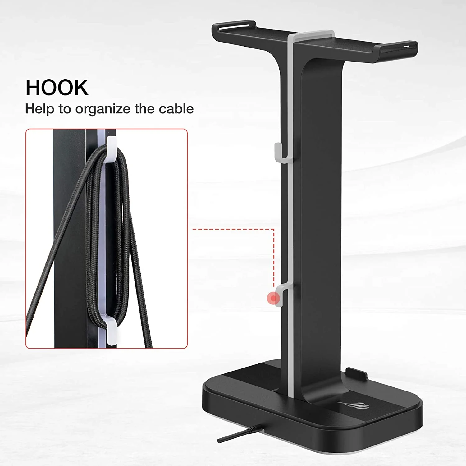HAVIT TH650 RGB Headset Stand with Dual Hanger & 2 USB Ports - Image 3