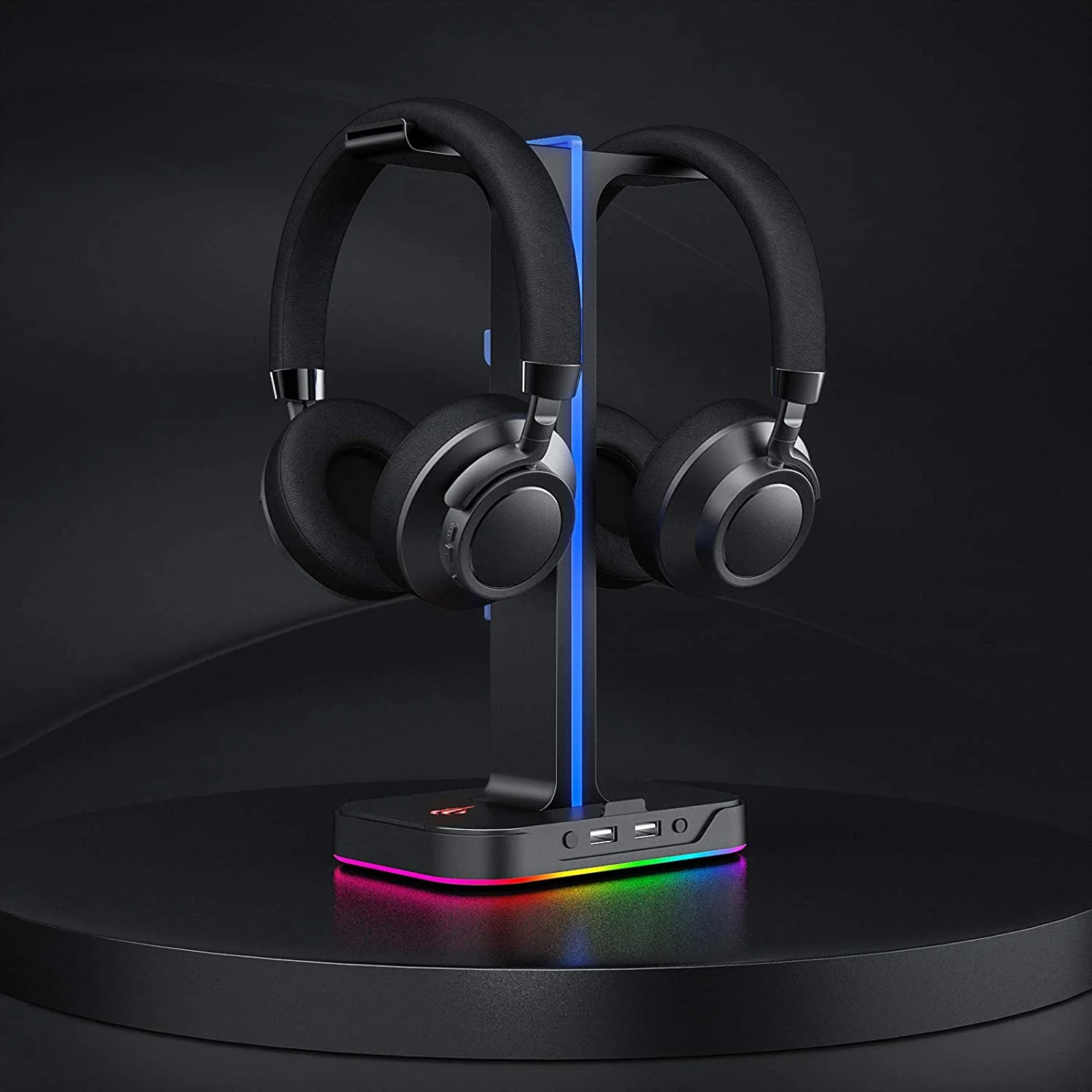 HAVIT TH650 RGB Headset Stand with Dual Hanger & 2 USB Ports - Image 9