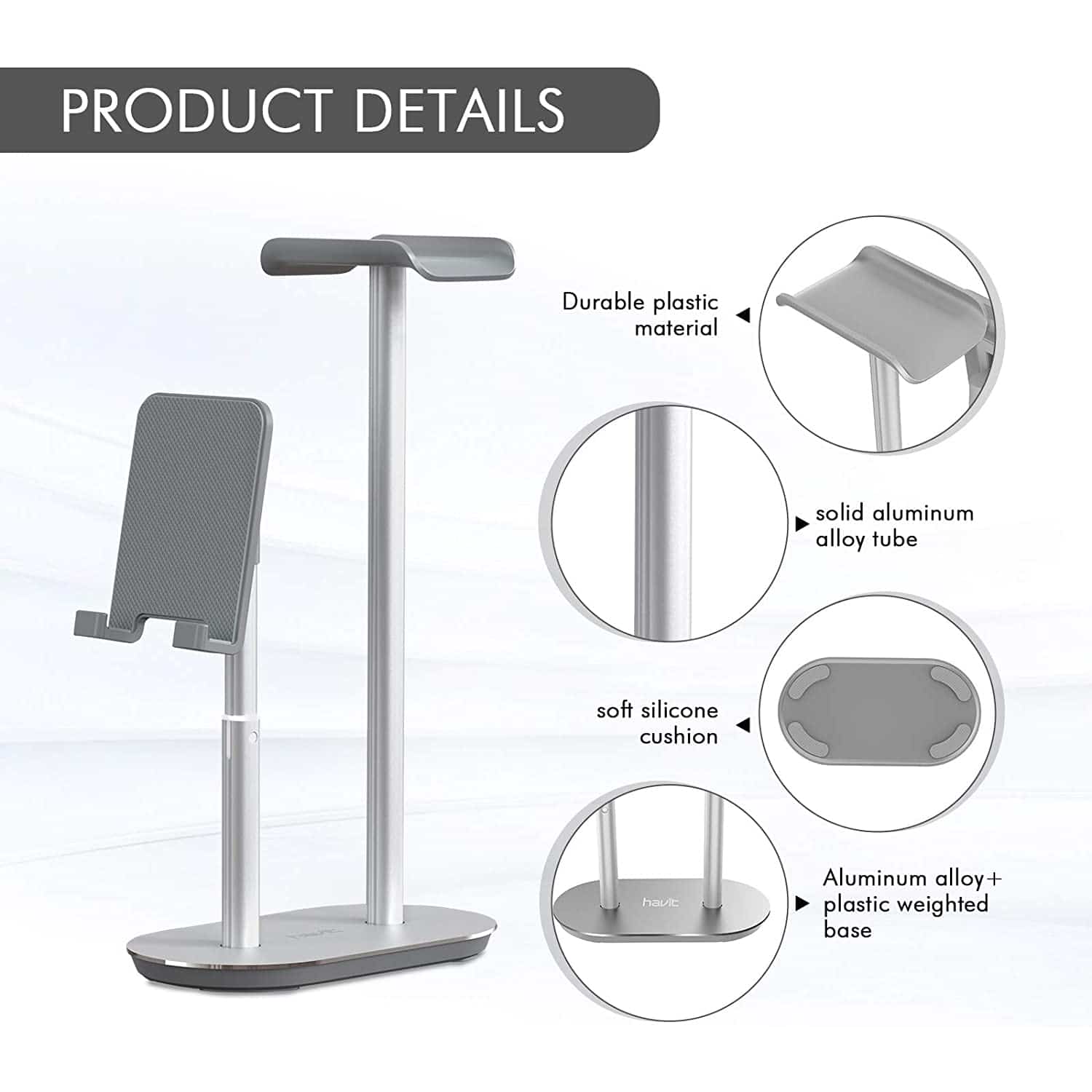 HAVIT TH660 Headset and Phone Stand for Phones Tablets PC Gamer Desktop - Image 4