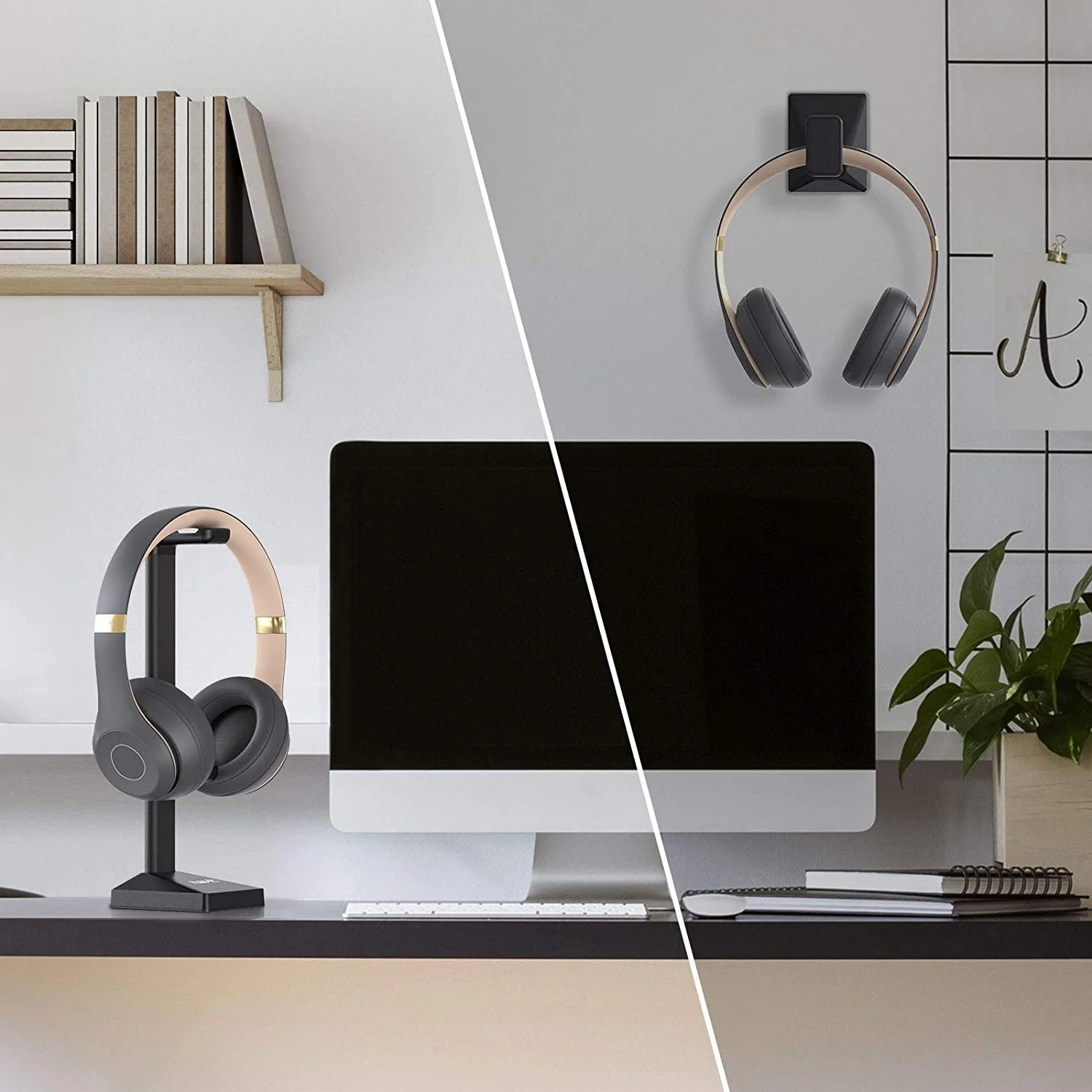 HAVIT TH670 Wall Mounted Headphone Stand with Replaceable Headset Hanger & Removable Base - Image 7