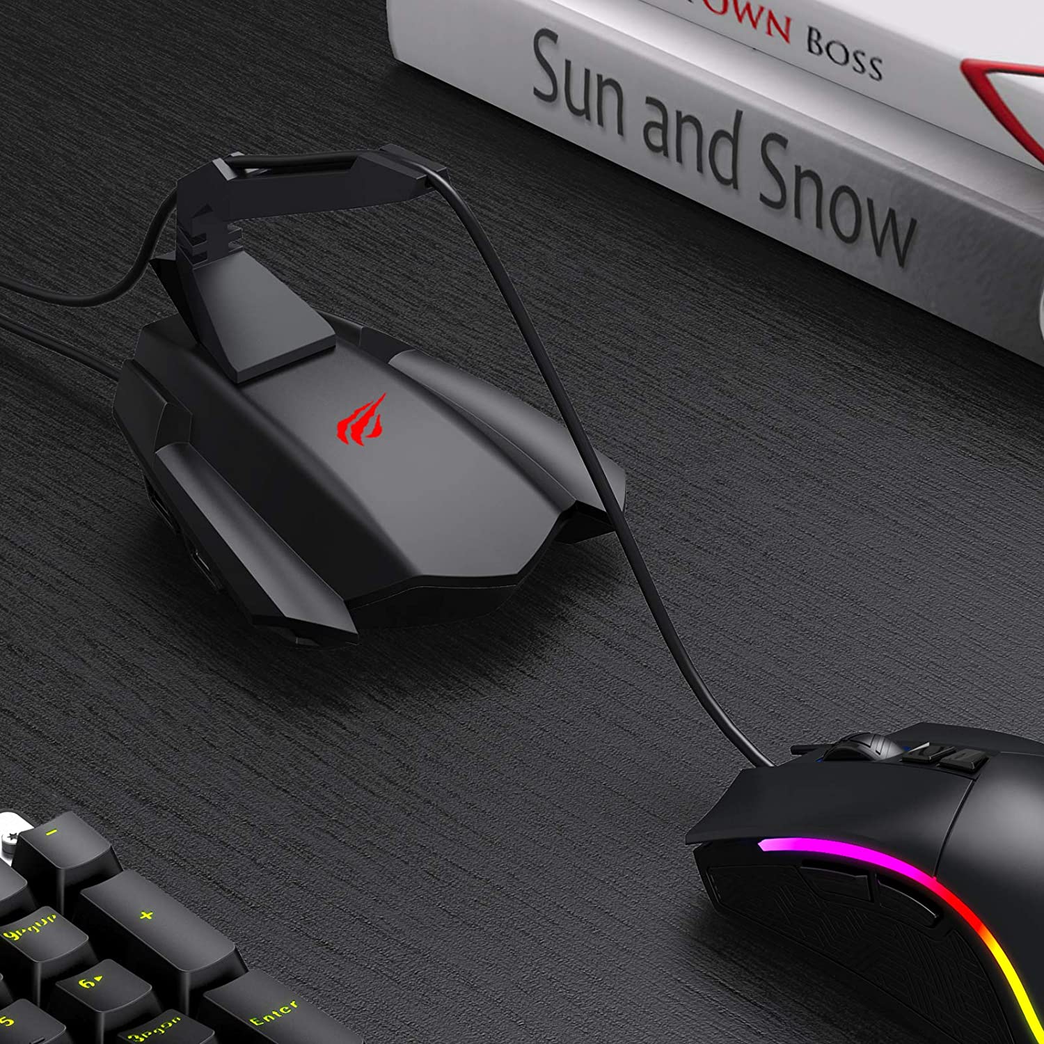 HAVIT TH701U Mouse Bungee with 4 Port USB Hub & 7 Colors Backlight - Image 3