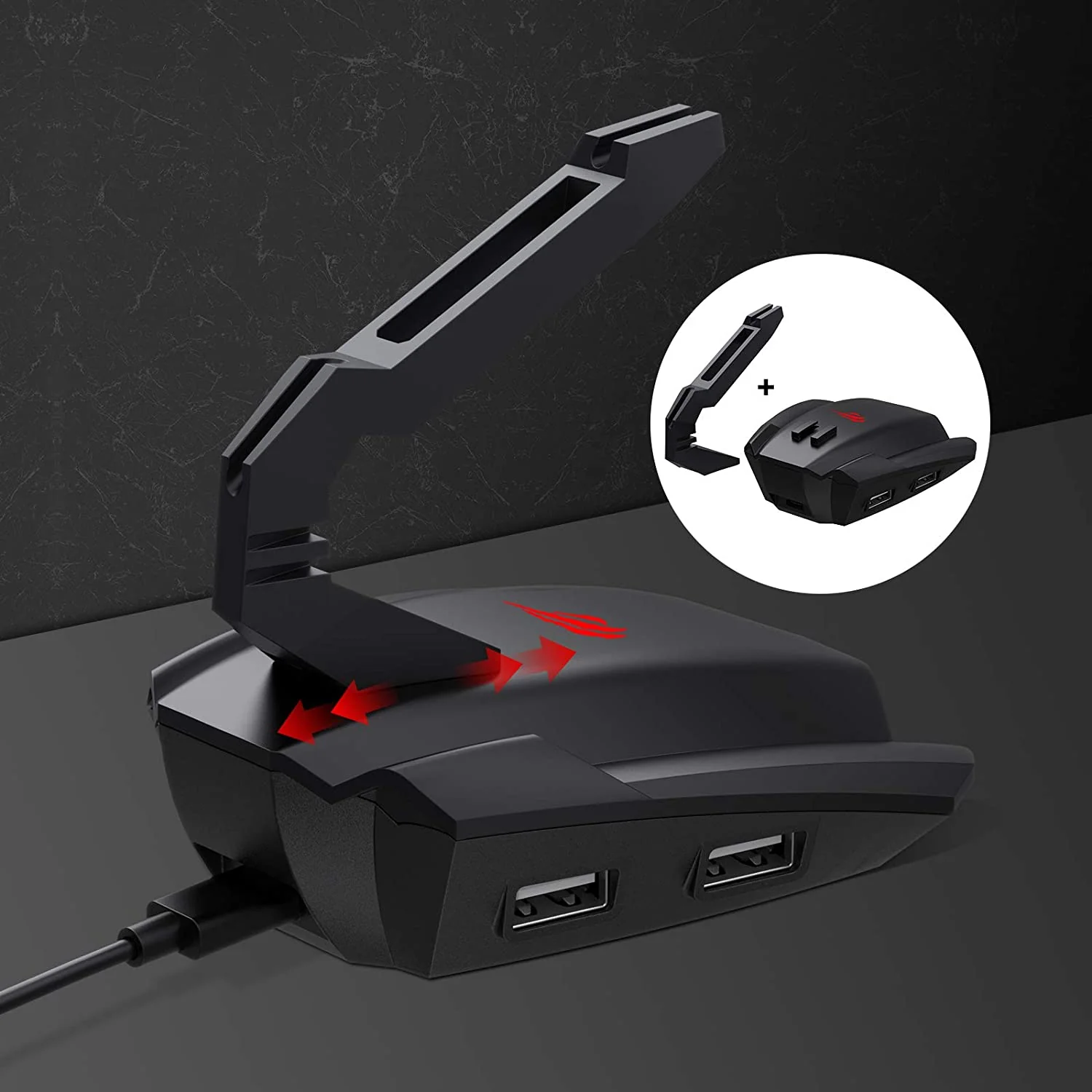 HAVIT TH701U Mouse Bungee with 4 Port USB Hub & 7 Colors Backlight - Image 5