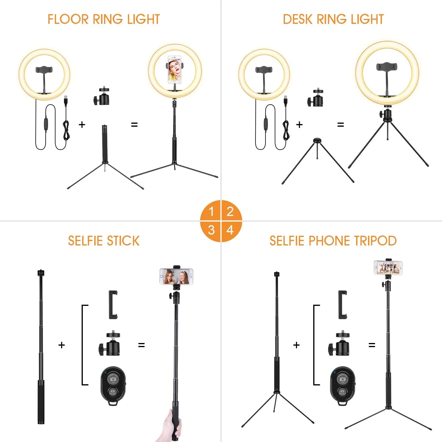 HAVIT ZB01 10" Selfie Ring Light with Stand & Wireless Remote - Image 2