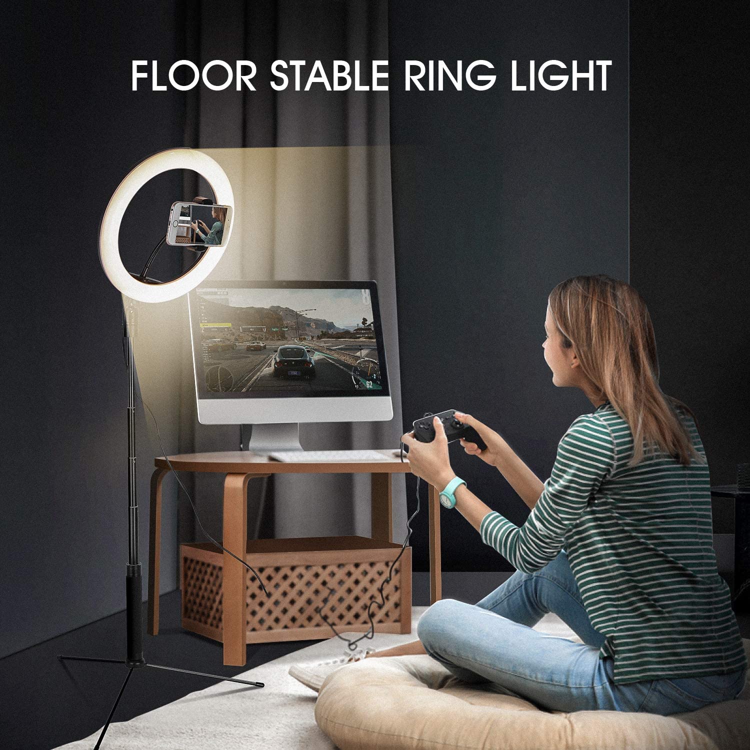 HAVIT ZB01 10" Selfie Ring Light with Stand & Wireless Remote - Image 3
