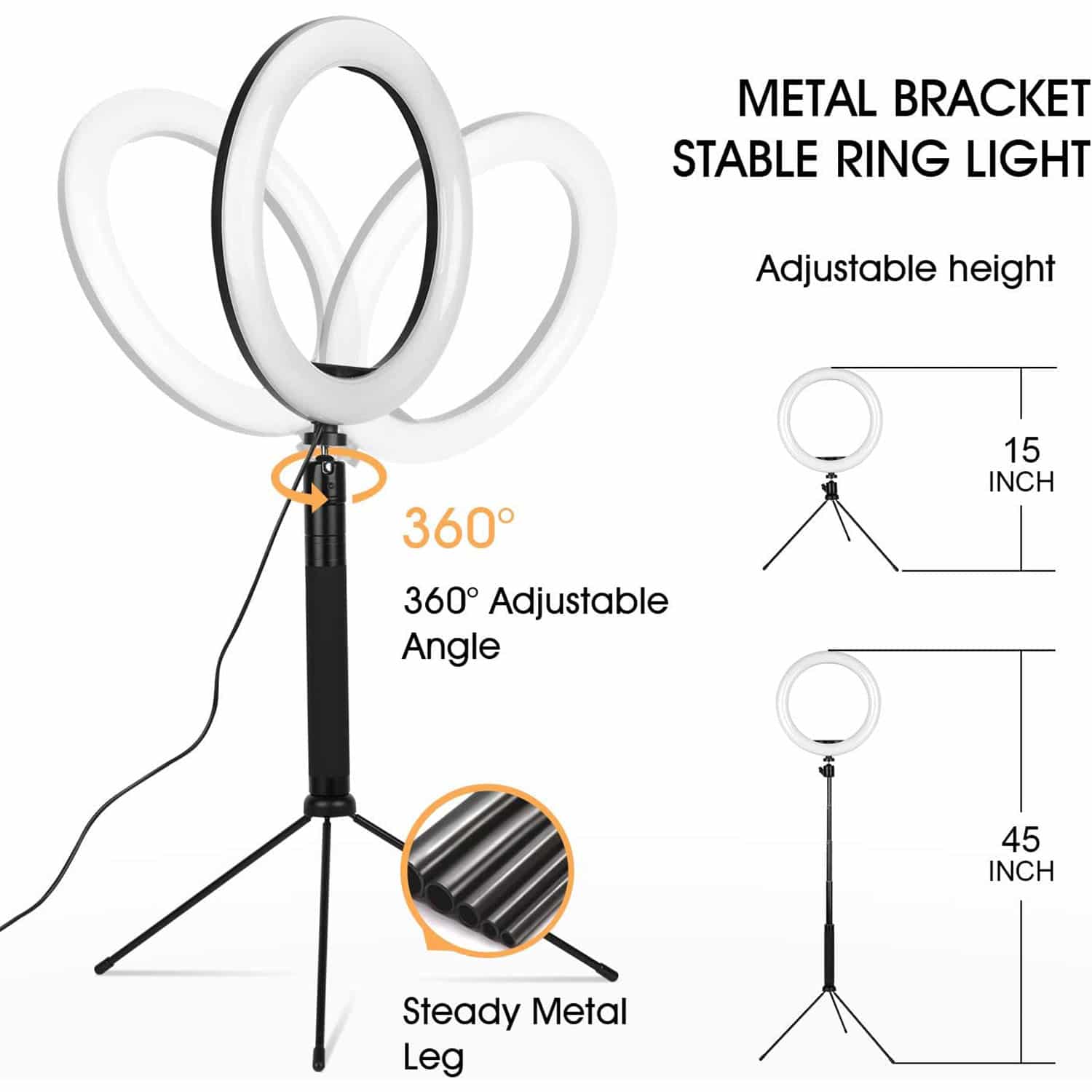 HAVIT ZB01 10" Selfie Ring Light with Stand & Wireless Remote - Image 6