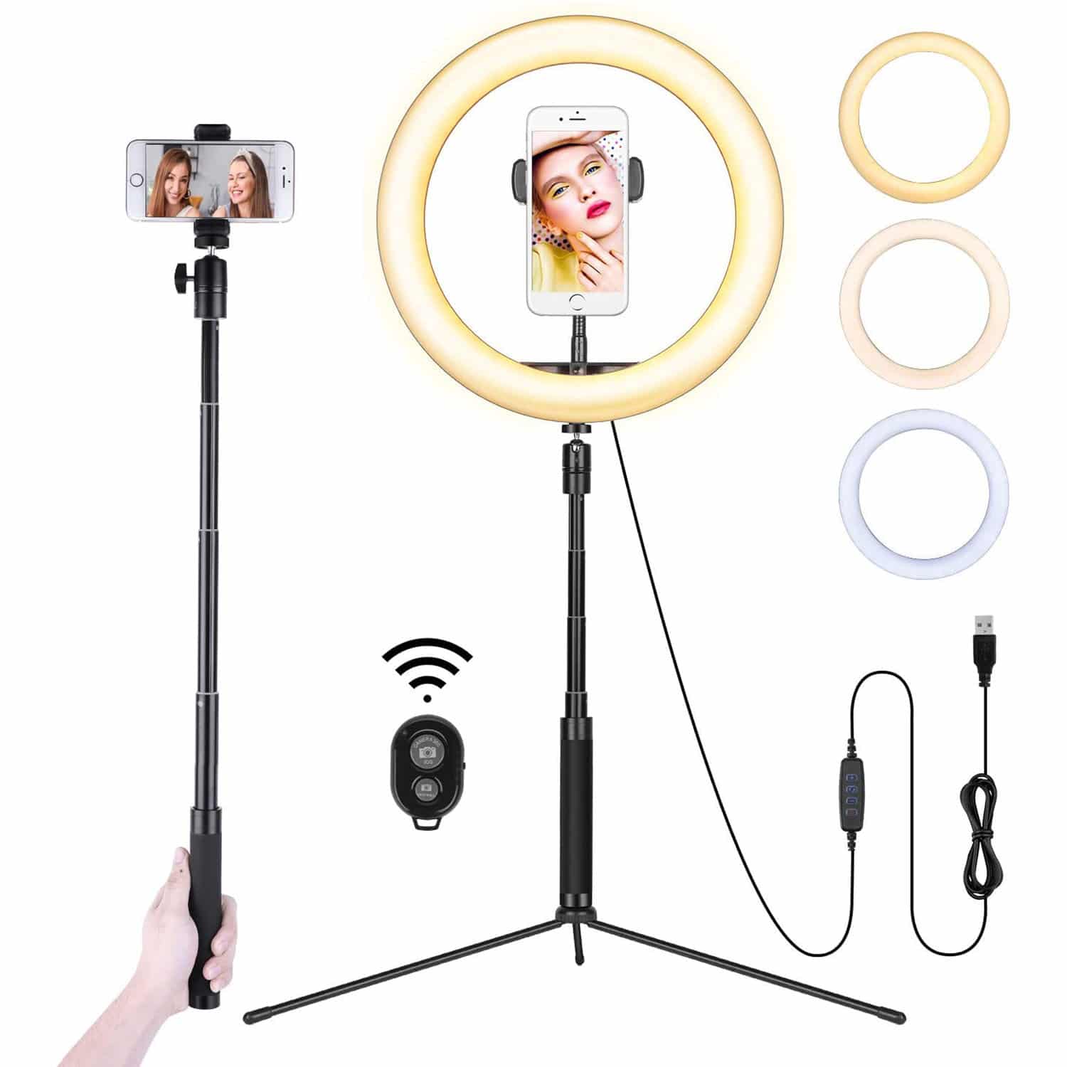 HAVIT ZB01 10" Selfie Ring Light with Stand & Wireless Remote - Image 8